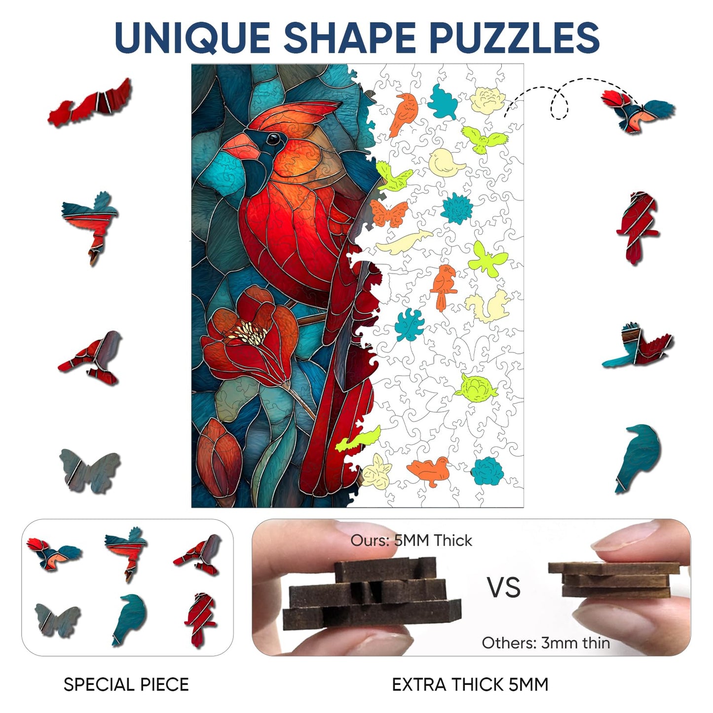 BODHIPNJOY Glass Bird 500 PCS