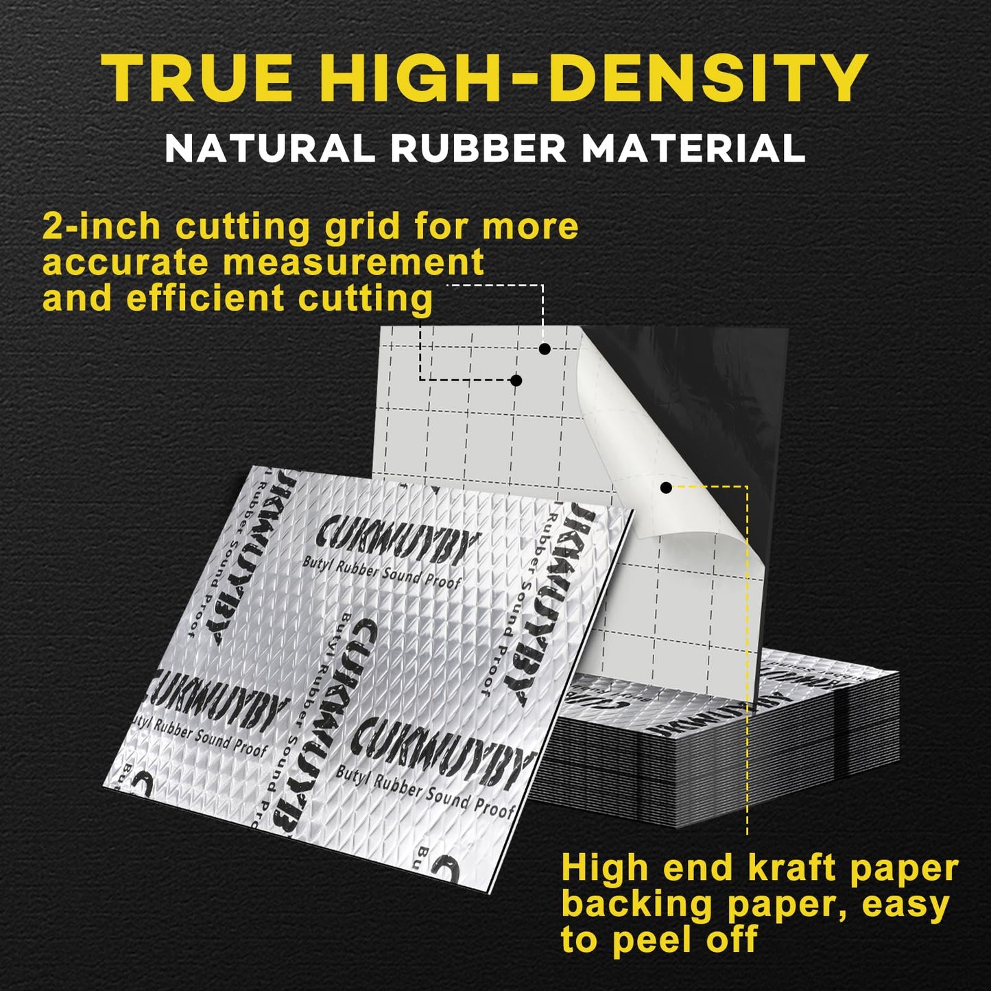 Sound Deading Material for Cars 50mil 50 sqft Car Sound Deadening Mat Butyl Automotive Sound Deadener Noise Insulation Vibration Dampening Material (46 pcs)