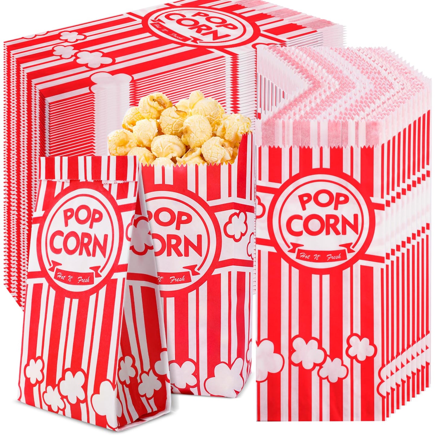 VOISEN Paper Popcorn Bags,1200 Packs 1oz Popcorn Bag Individual Servings, Pop Corn Bag Bulk for Poporn Machine,Movie Nights Pop Corn Bags