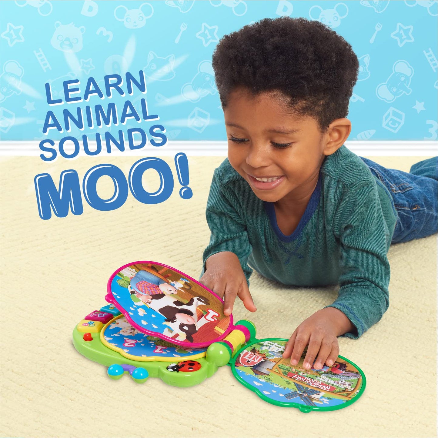 CoComelon Learning Book Interactive Toy for Toddlers with 3 Learning Modes, Music, Numbers, Animal Sounds, 50 Learning Phrases, Officially Licensed Kids Toys for Ages 18 Month, Gifts and Presents