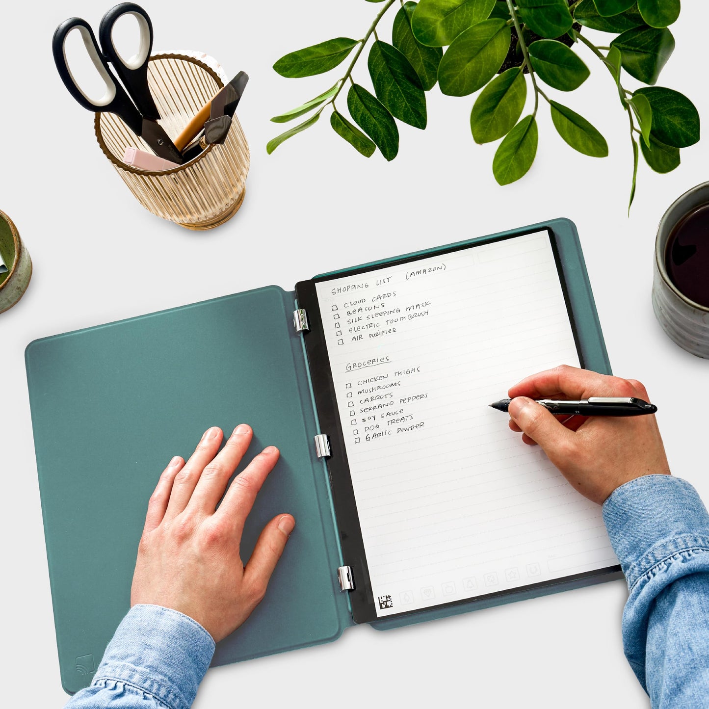 New Rocketbook Pro 2.0 Smart Notebook | Green | Scannable Office Notebook with 20 Sheet Page Pack - Lined and Dot Grid | Hardcover Vegan Leather Reusable Notebook with 1 Pilot Frixion Pen & 1 Microfiber Cloth | Letter Size: 8.5 in x 11 in