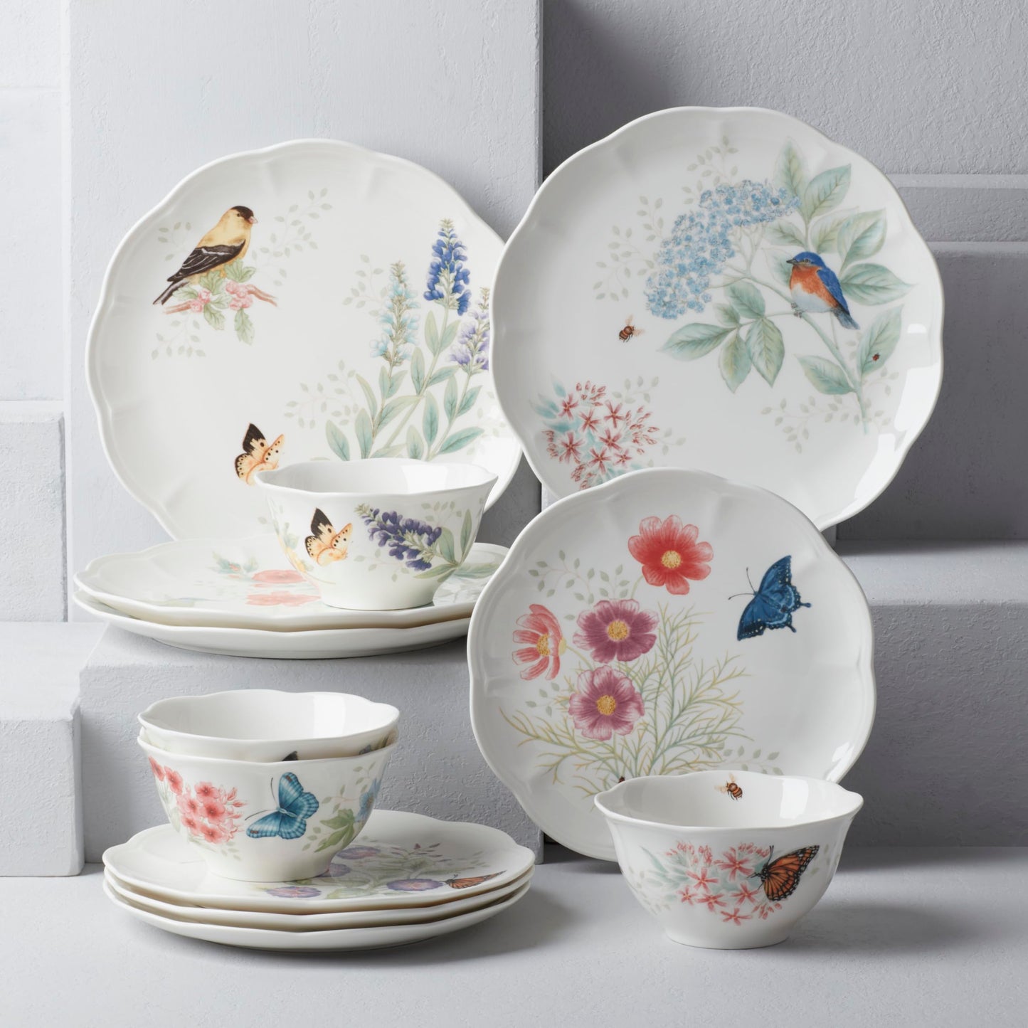 Lenox 883319 Butterfly Meadow Flutter 12Pc Dinnerware Set,Multicolor