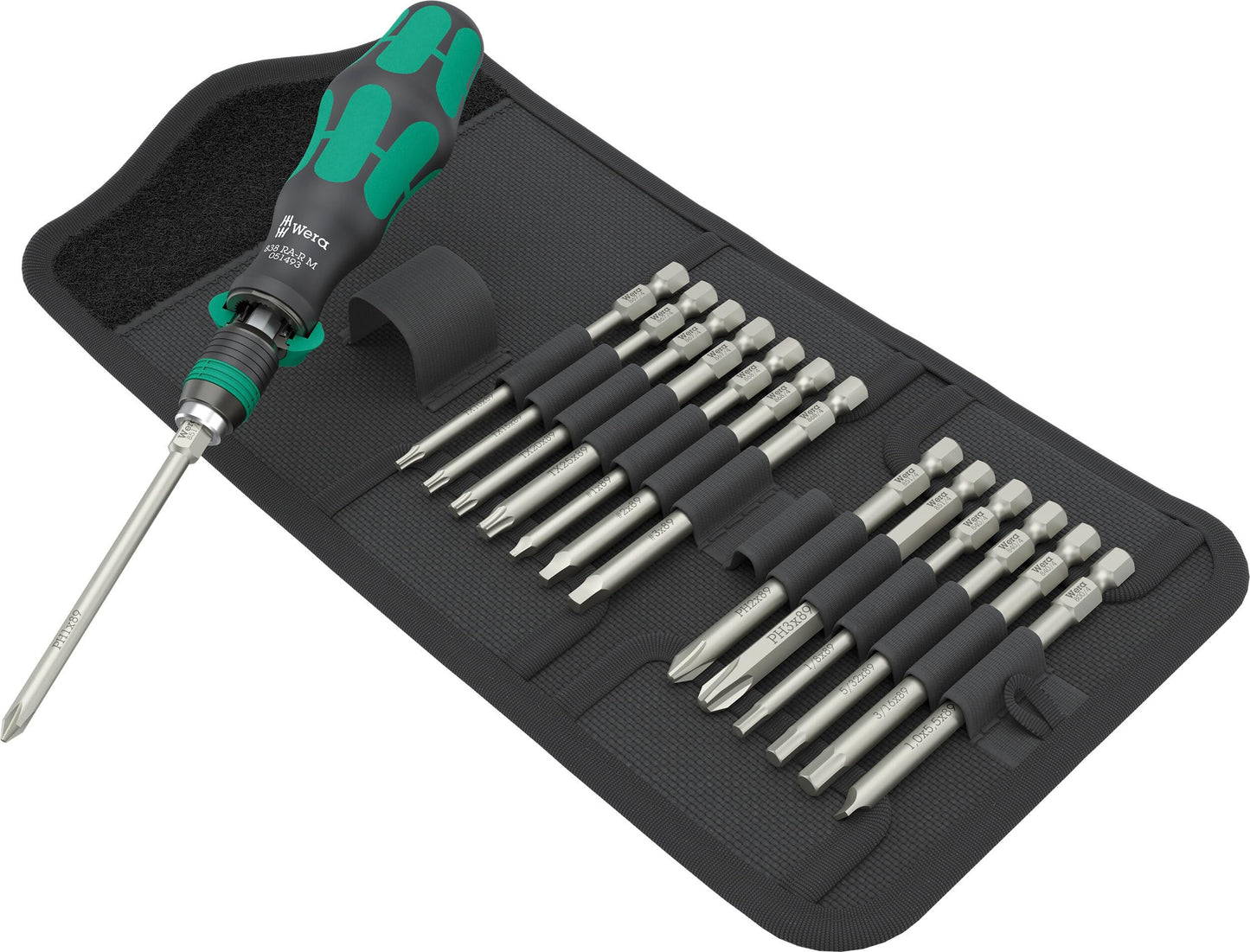 WERA - 05051066001 - Kraftform Kompakt 838 RA-R M Imperial Set 1, 15 Pieces