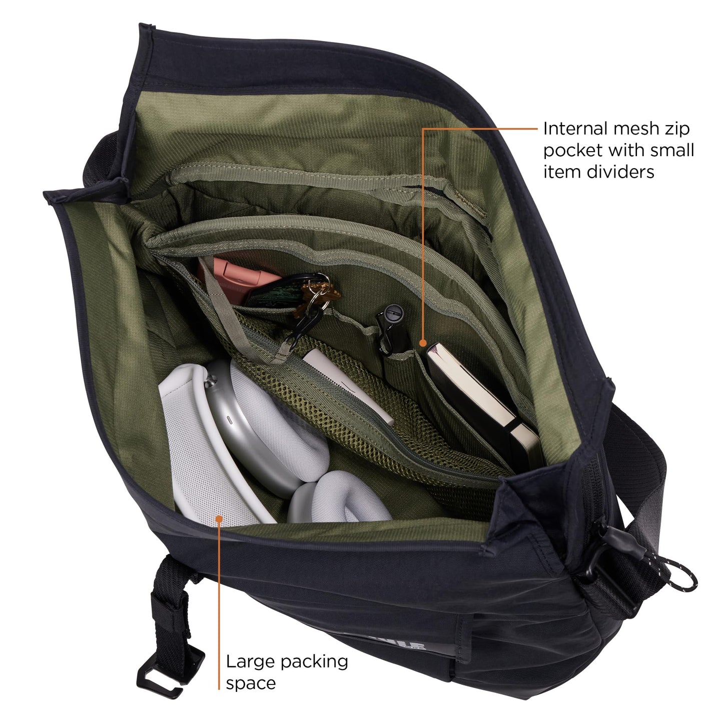 Thule Paramount 14L Crossbody Bag - Crossbody Bag for Women and Men - Padded Laptop Sleeve fits 14" Laptop or Tablet, Black