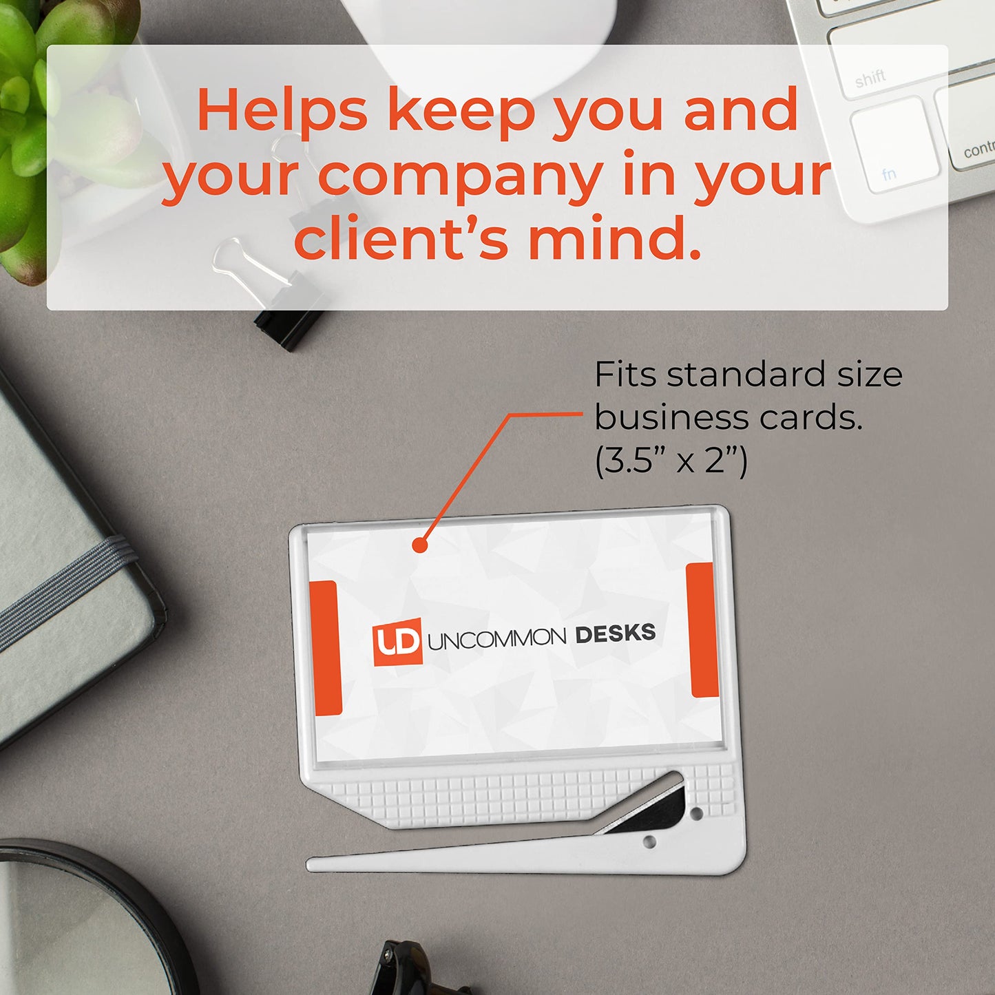 Uncommon Desks Business Card Letter Openers - (25 Pack) (White) Professional Letter Openers with Business Card Insert, Perfect Promotional Item for Business
