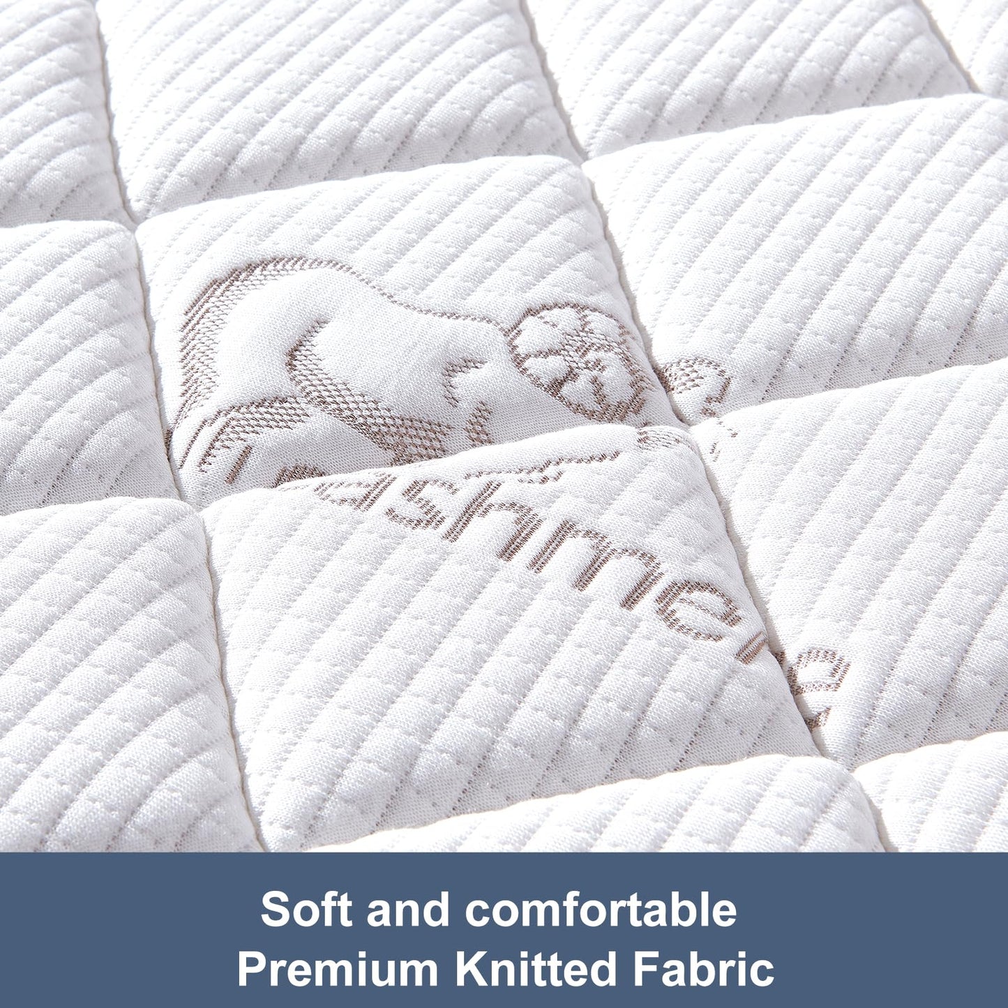 Pack and Play Mattress - 38" x 26"- Premium Knitted Fabric Safety Reinforced Play Yard Mattress - Fits for Graco & Baby Trend & Pamo Babe Playard, Firm Support and Comfort Foam，White