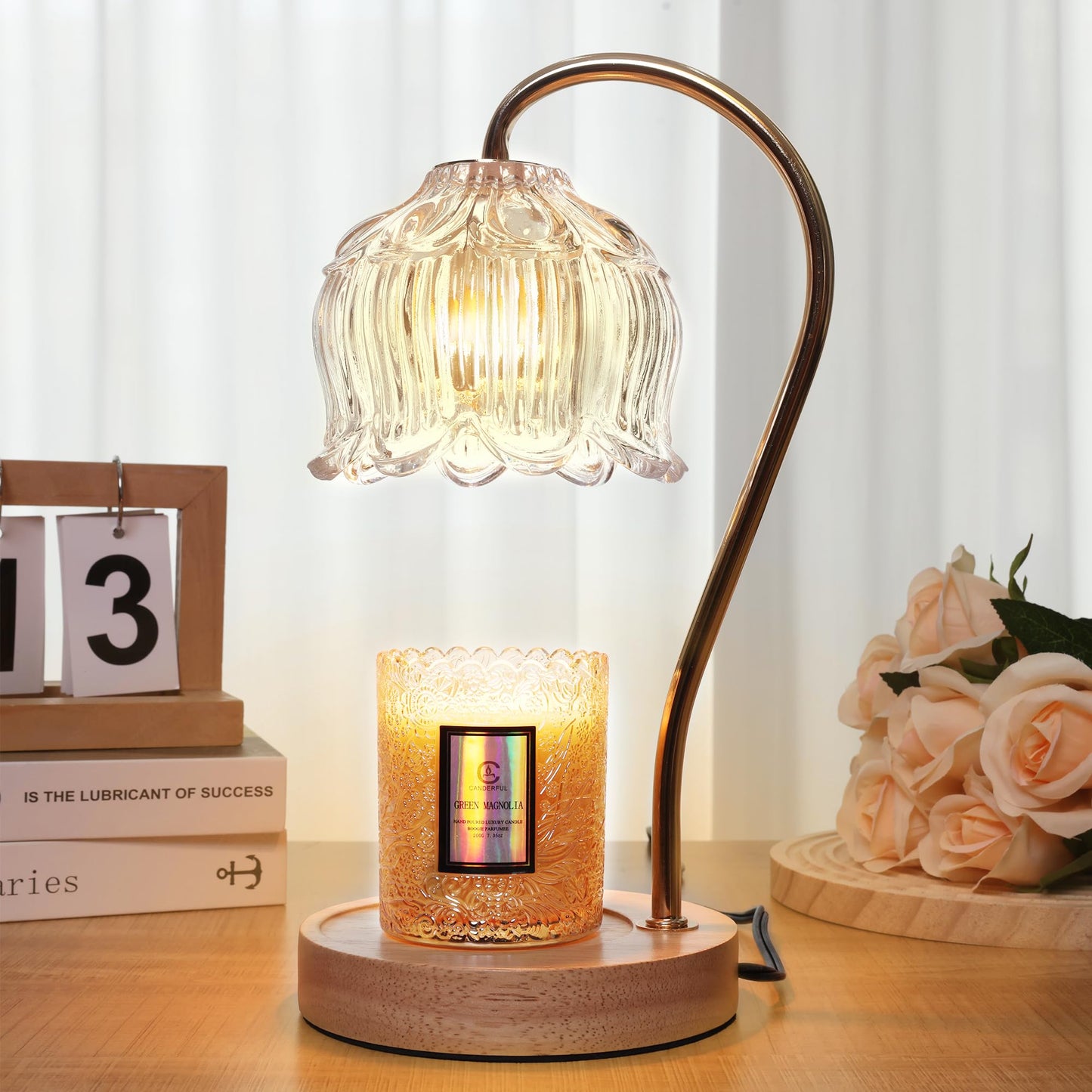 Merrtody Dimmable Flower Candle Warmer Lamp with Timer - Fits All Jar Scented Candles - Christmas & Mother's Day Gift for Women，Mom