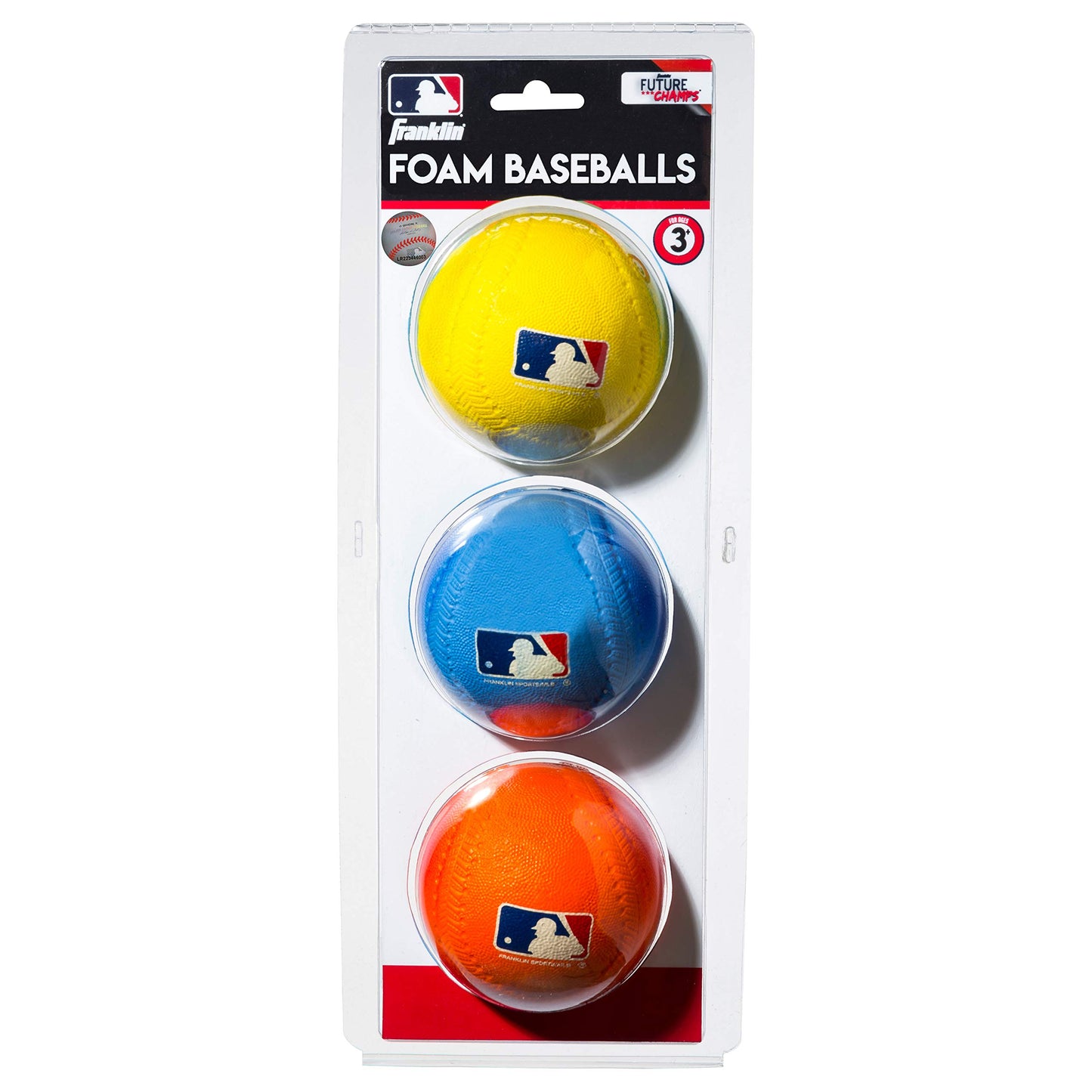 Franklin Sports Team MLB 3Pack Foam Baseballs-Gradient