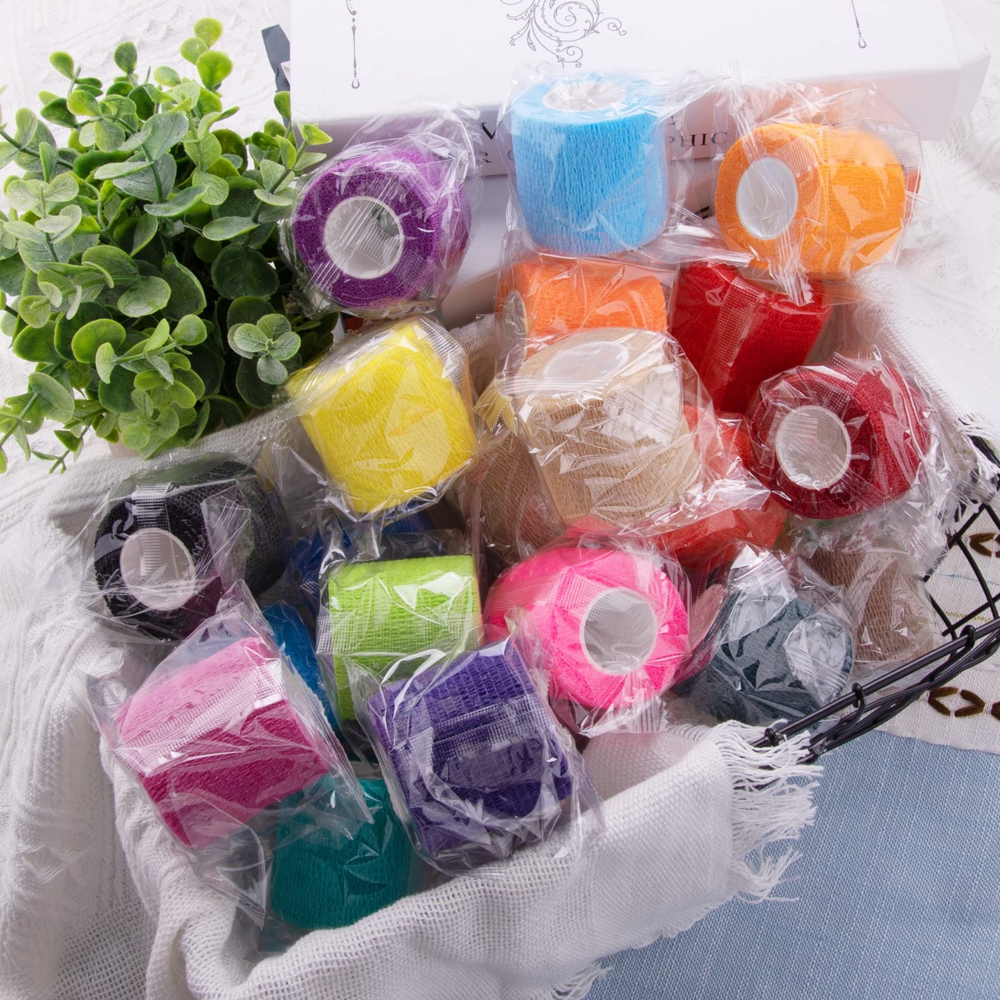 BQTQ 96 Rolls Self Adhesive Bandage Wrap Tape 2 Inch Self Adherent Wrap Self Stick Bandage Athletic Wraps Tape Stretch Bandages for Wrist Ankle Swelling Sprains (Rich Color)
