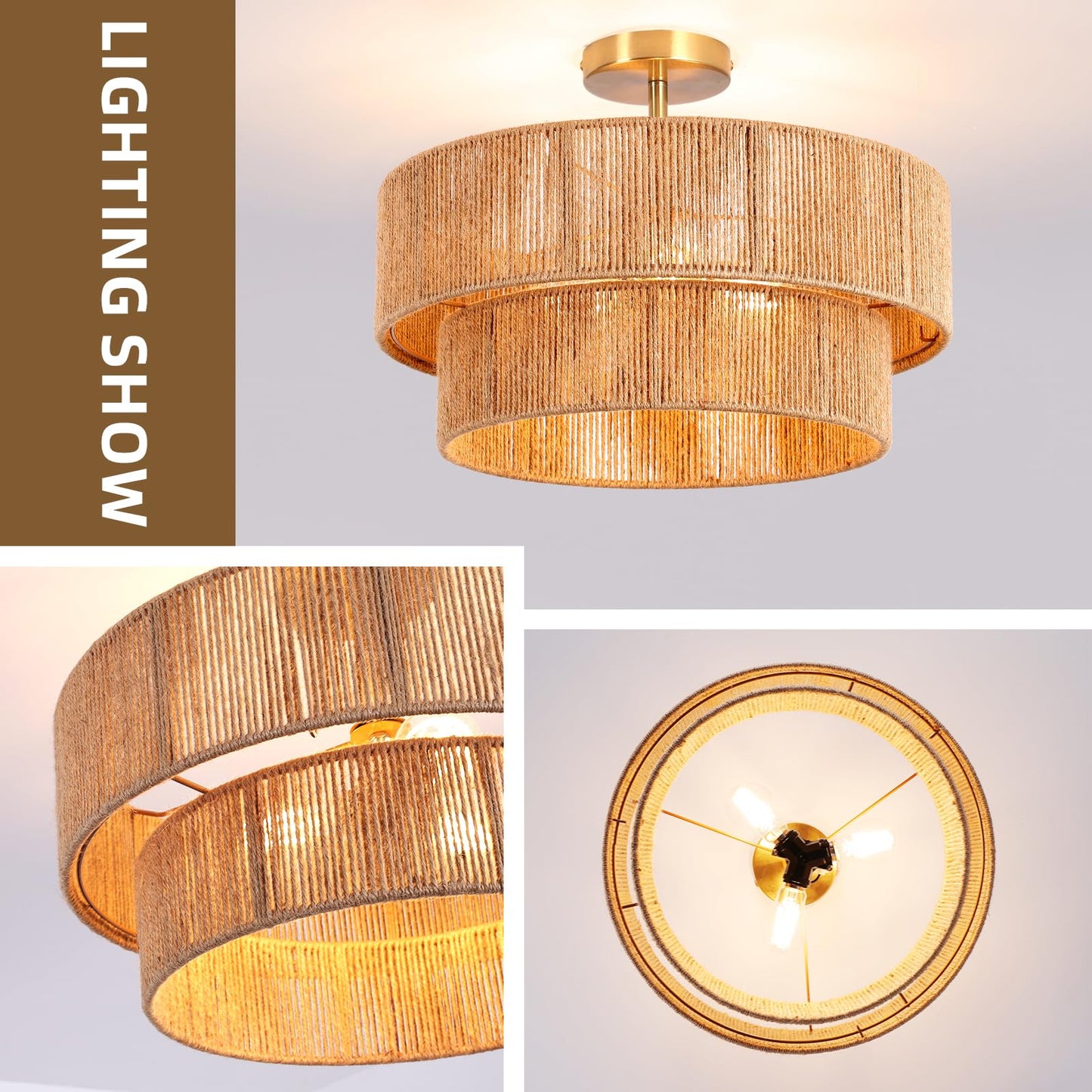 Lornwick Hemp Rope (18 inch, Ceiling Light)