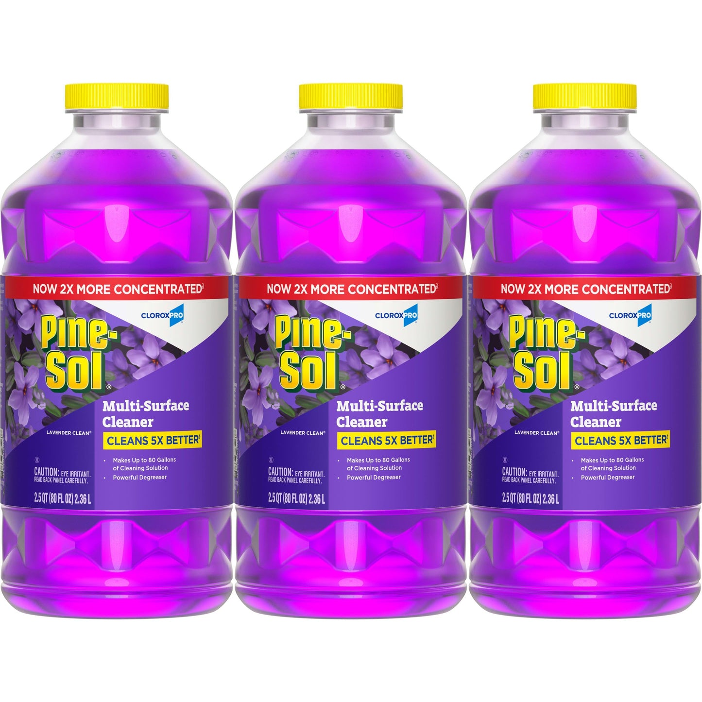 CloroxPro Pine-Sol Multi-Surface Cleaner, All Purpose Cleaner, Lavender Clean, 80 Fluid Ounces, Pack of 3 (Package May Vary)