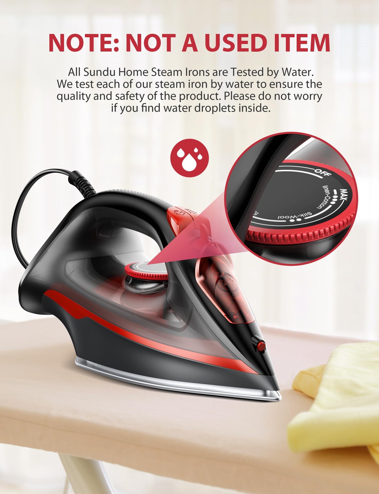 Iron Steamer for Clothes with Irons Burst of Steam, 1500W Iron Non-Stick Ceramic Soleplate, Auto Shutoff, Leakproof, Steam Burst, Spray Mist and Auto Clean Button 12.31oz Water Tank Ironing Clothes