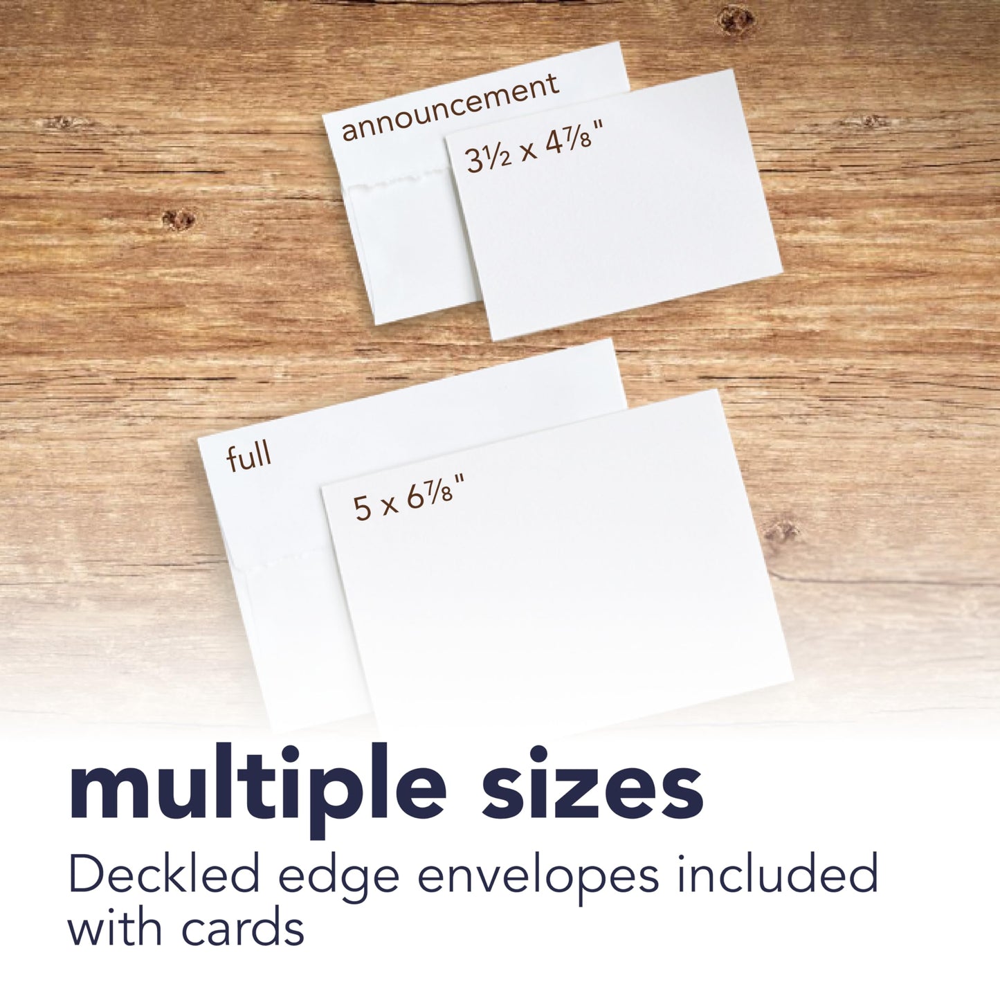 Strathmore Creative Cards with Envelopes, 80 lb. Smooth Surface, 5 X 6.875 inches, Ivory/Deckle, Package of 50 (105-235)
