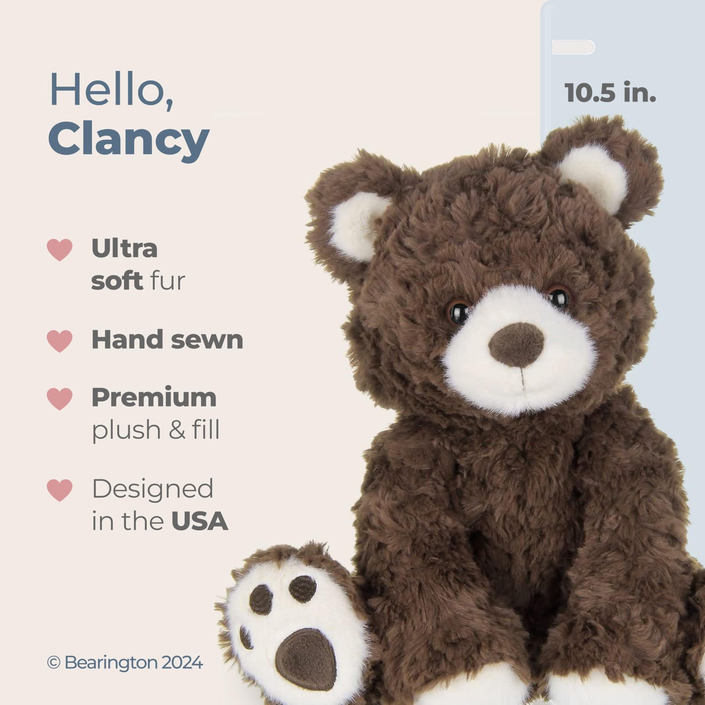 10.5" Classic Teddy Bear Clancy