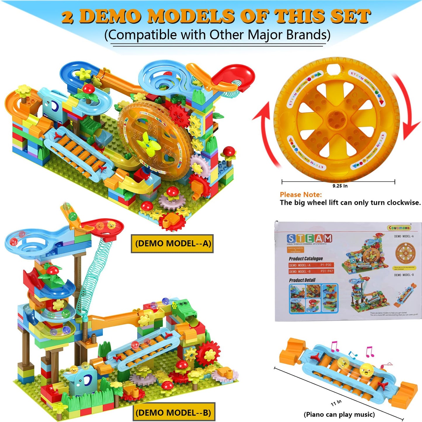 Marble Run Building Blocks Kid Toys Ages 4-8,Montessori Education Preschool Learning STEM Toys for 3 4 5 6 8 Year Old Boys and Girls Christmas Birthday Gifts,Puzzle Marbles Track for Kids Games