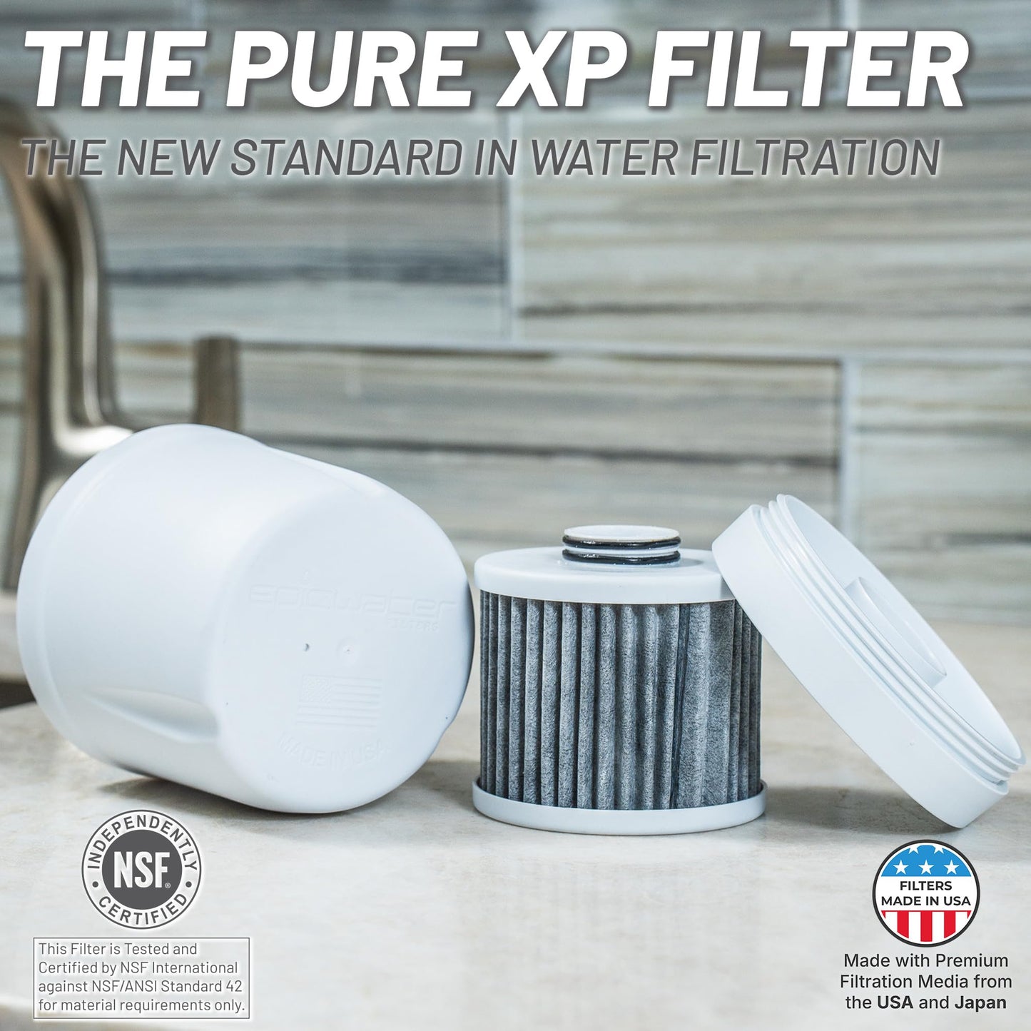 Epic Water Filters Pure REPLACEMENT Compatible with Epic Pure Water Pitcher/Removes Fluoride, Lead, Forever Chemicals, Heavy Metals, Industrial Pollutants/Filters 100 Gallons