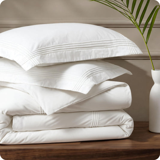 Bedsure 100% Cotton Percale Duvet Cover King, Luxury Hotel Duvet Cover, Rope Weave White Comforter Cover, PureWoven Breathable & Lightweight Bedding Set for All Season, 3 Pieces, 104"x90"