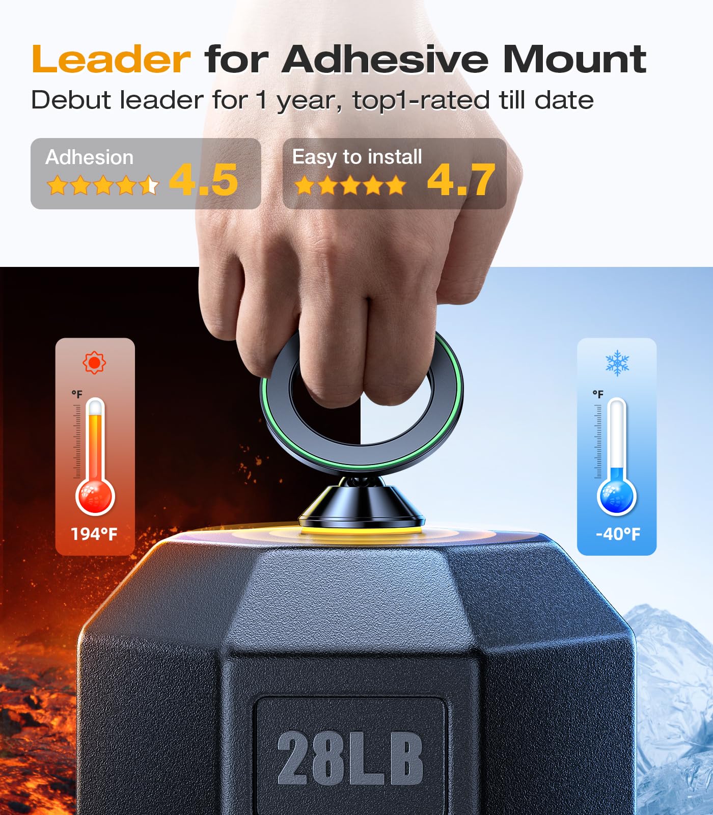 VICSEED for MagSafe Car Mount Dashboard, [High & Low Temp Resistance] [Never Drop] Magnetic Phone Holder for Car, 360 Rotatable Car Phone Holder Mount for iPhone 16 Pro Max 15 14 13 12 Plus Mini