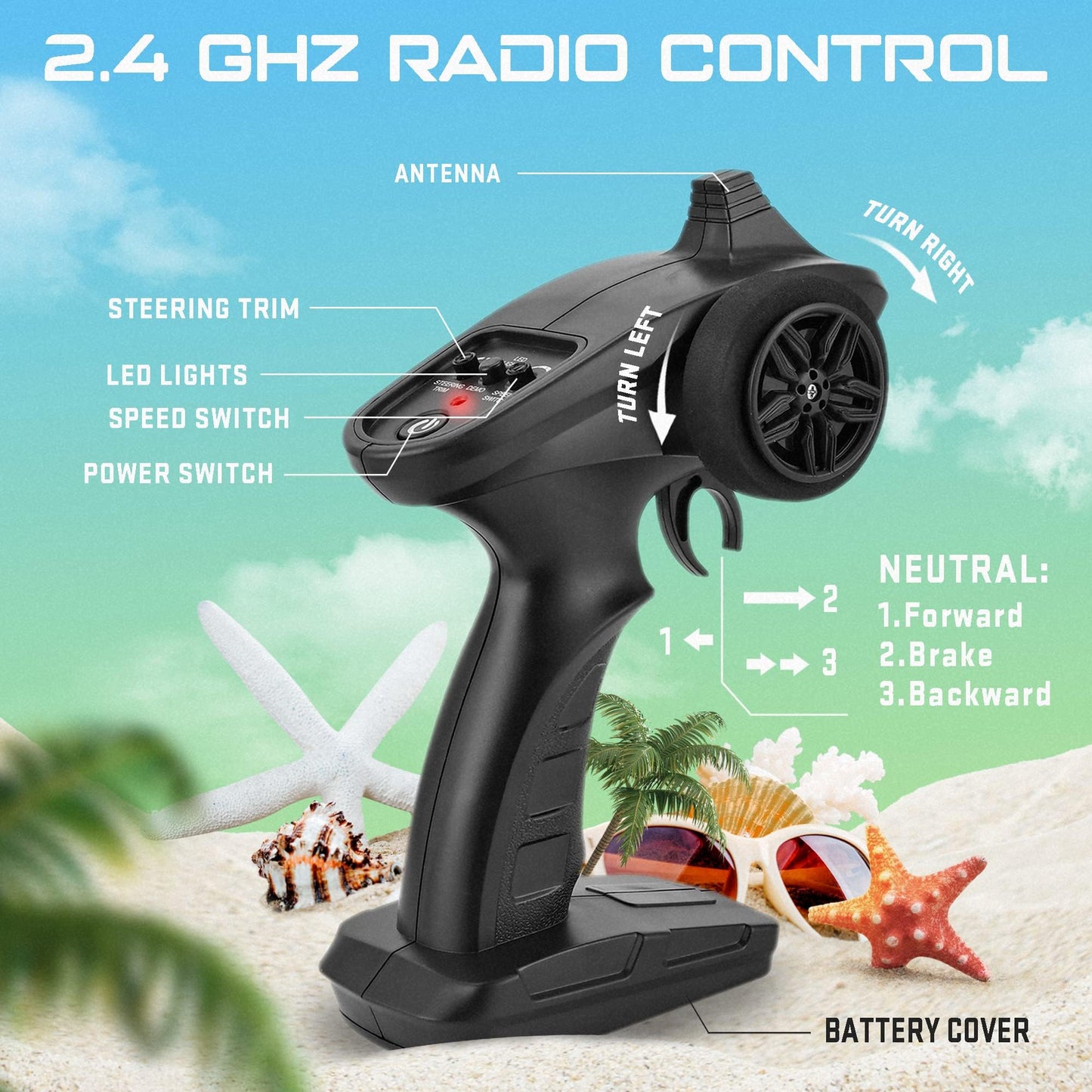 ALPHAREV RC Boat - R308 32+ KPH Fast Remote Control Boat for Pool & Lake with Portable Suitcase, 2.4GHz Racing RC Boats for Adults & Kids, Summer Water Toy Gifts for Boys & Girls