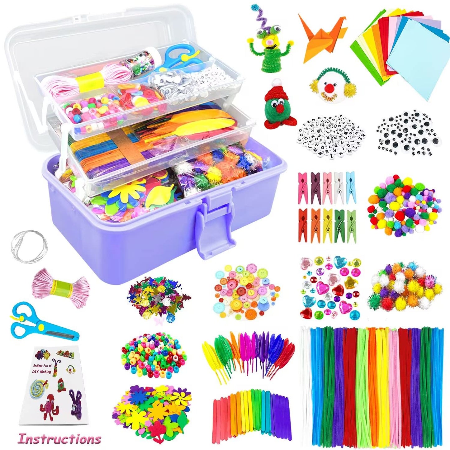 VLUSSO Kids Crafts Supplies Kit Arts and Crafts for Kids