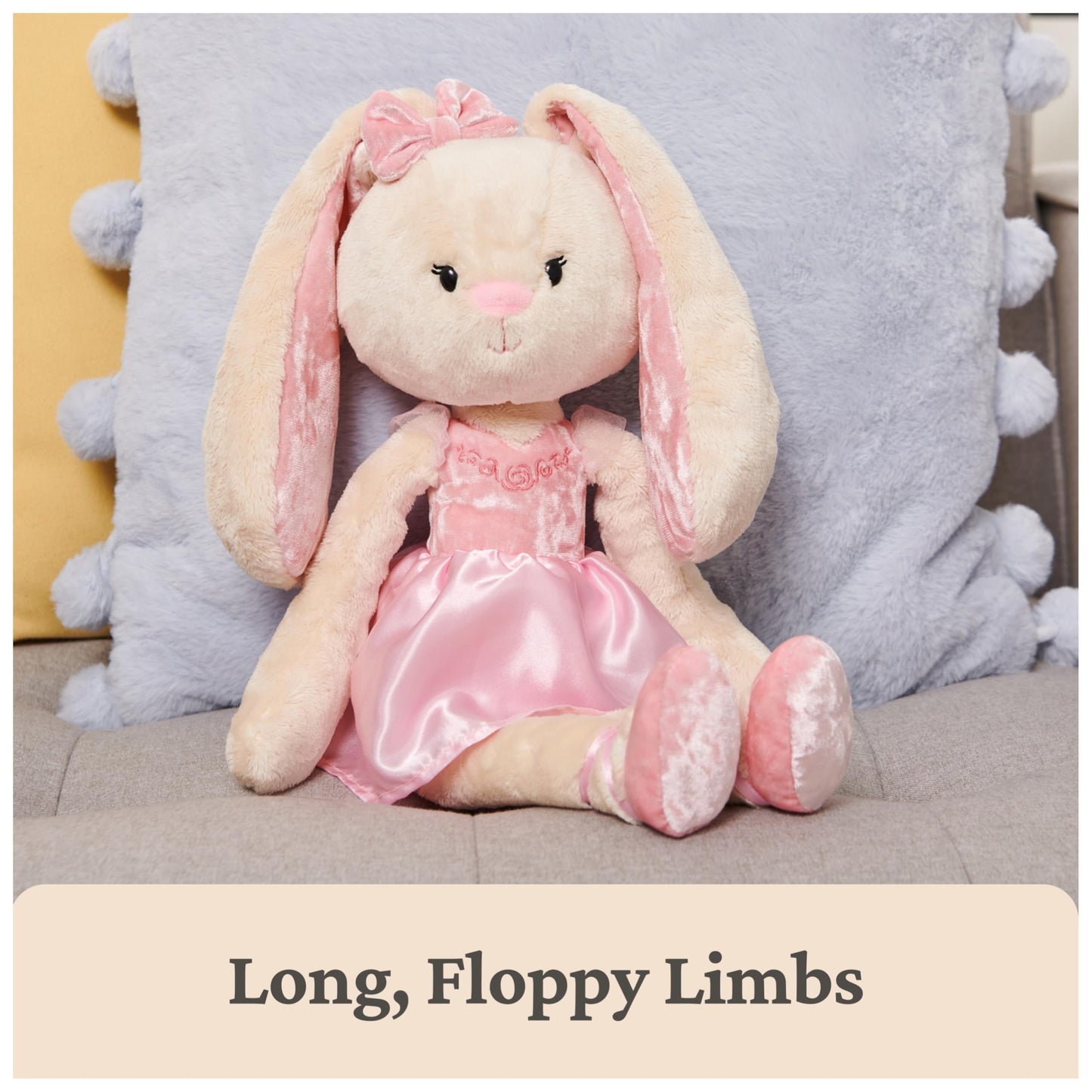 GUND Take-Along Friends Plush, Curtsy Ballerina Bunny, Bunny Stuffed Animal for Ages 1 and Up, Pink, 15"