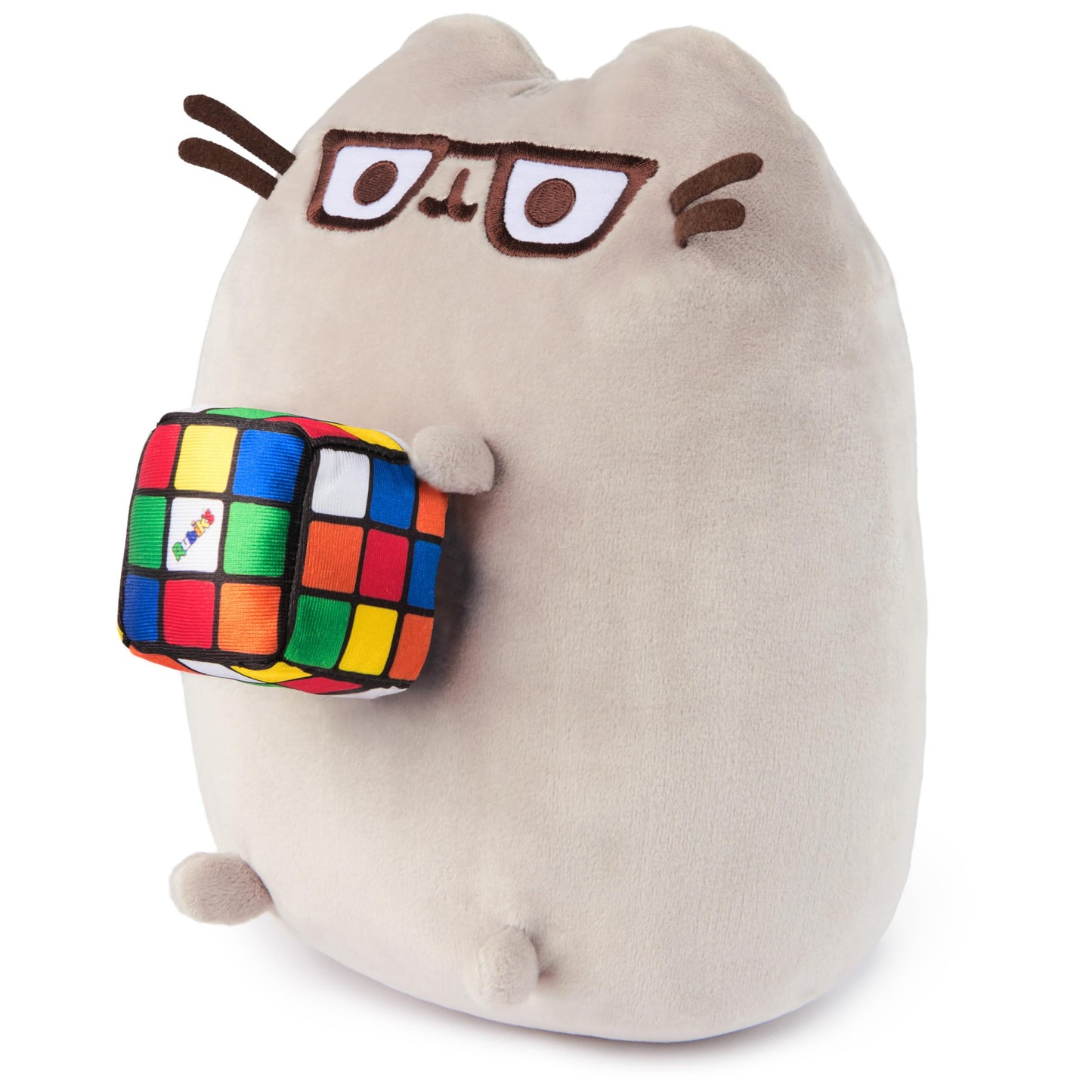 GUND Pusheen with Rubik's Cube Plush, Stuffed Animal for Ages 8 and Up, Gray, 9.5"
