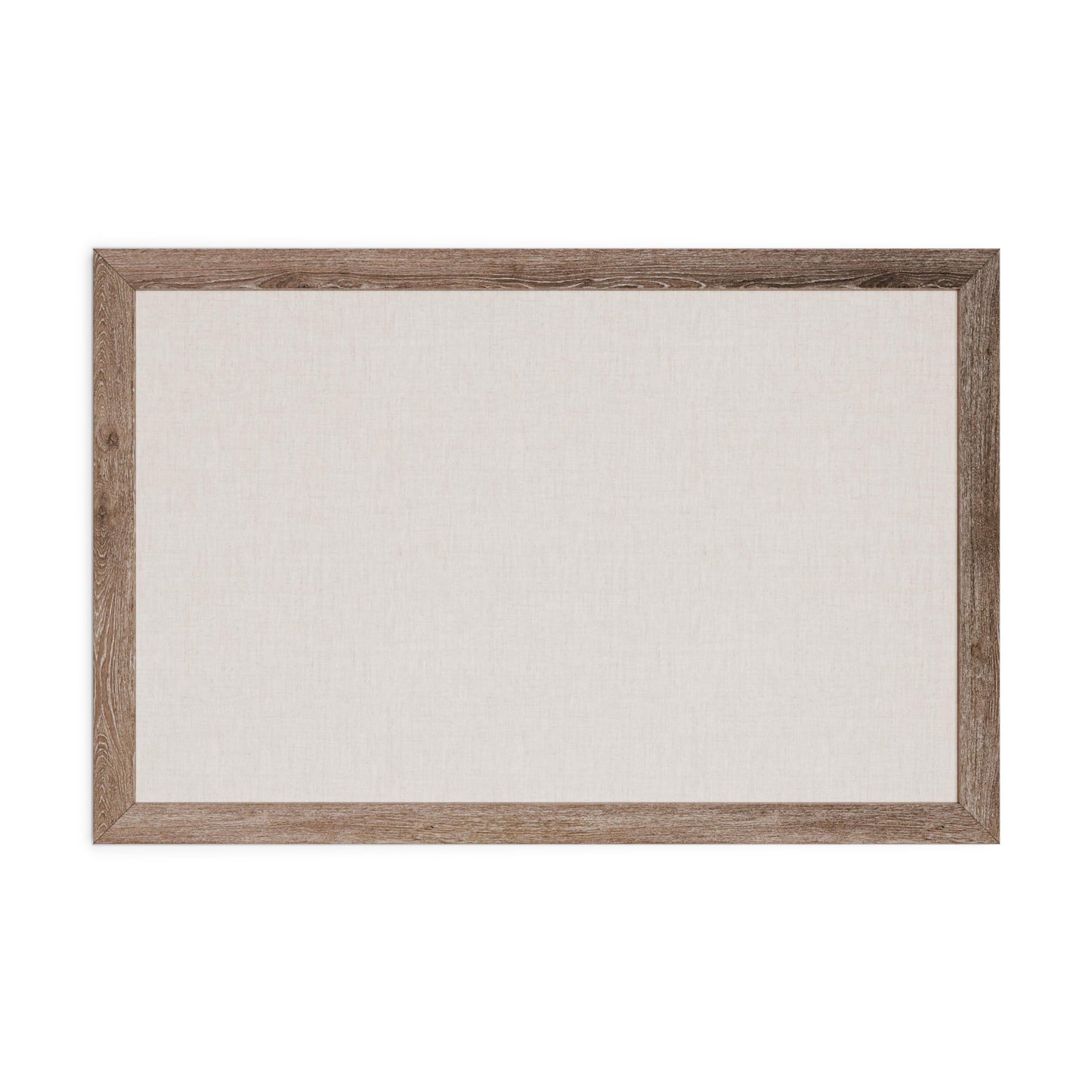 U Brands Linen Bulletin Board, 36" x 24", Rustic Wood Style Frame, Industrial Grade Pinning Surface