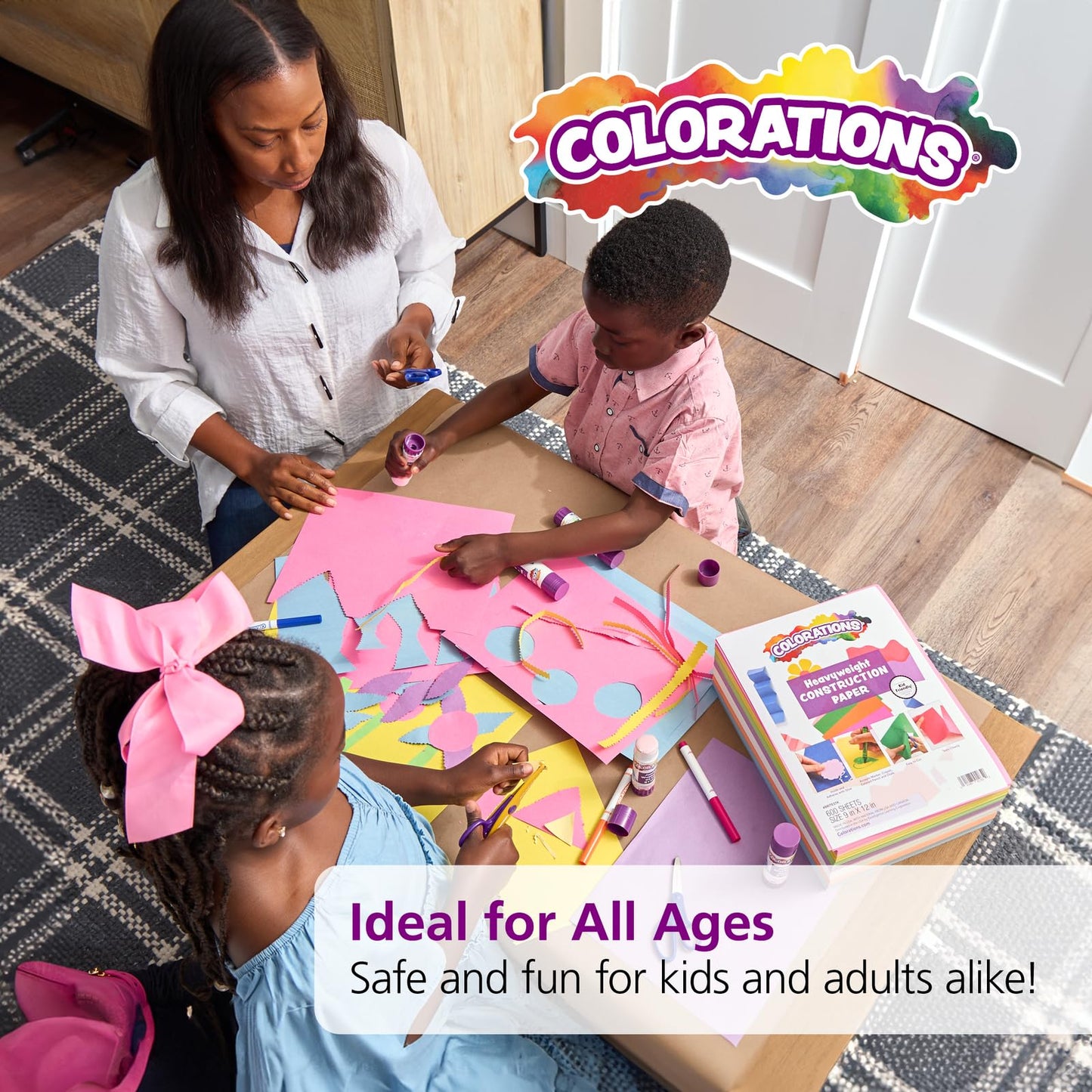 Colorations BRITESTK Colorations Bright Construction Paper Smart Pack (Pack of 600)