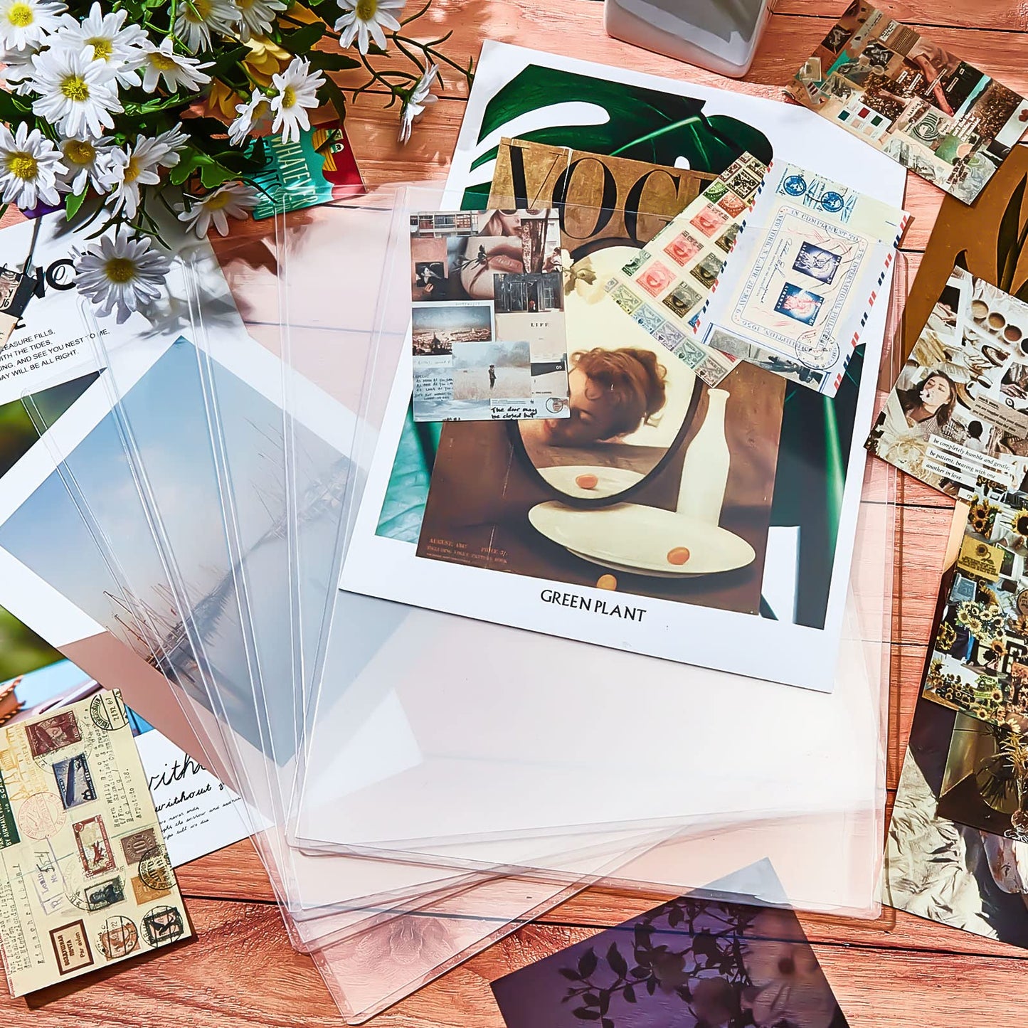 Jecery 25 Pcs 8.5 x 11'' Rigid Print Protectors Clear Rigid Plastic Paper Page Protectors Photo Plastic Sleeves for Document
