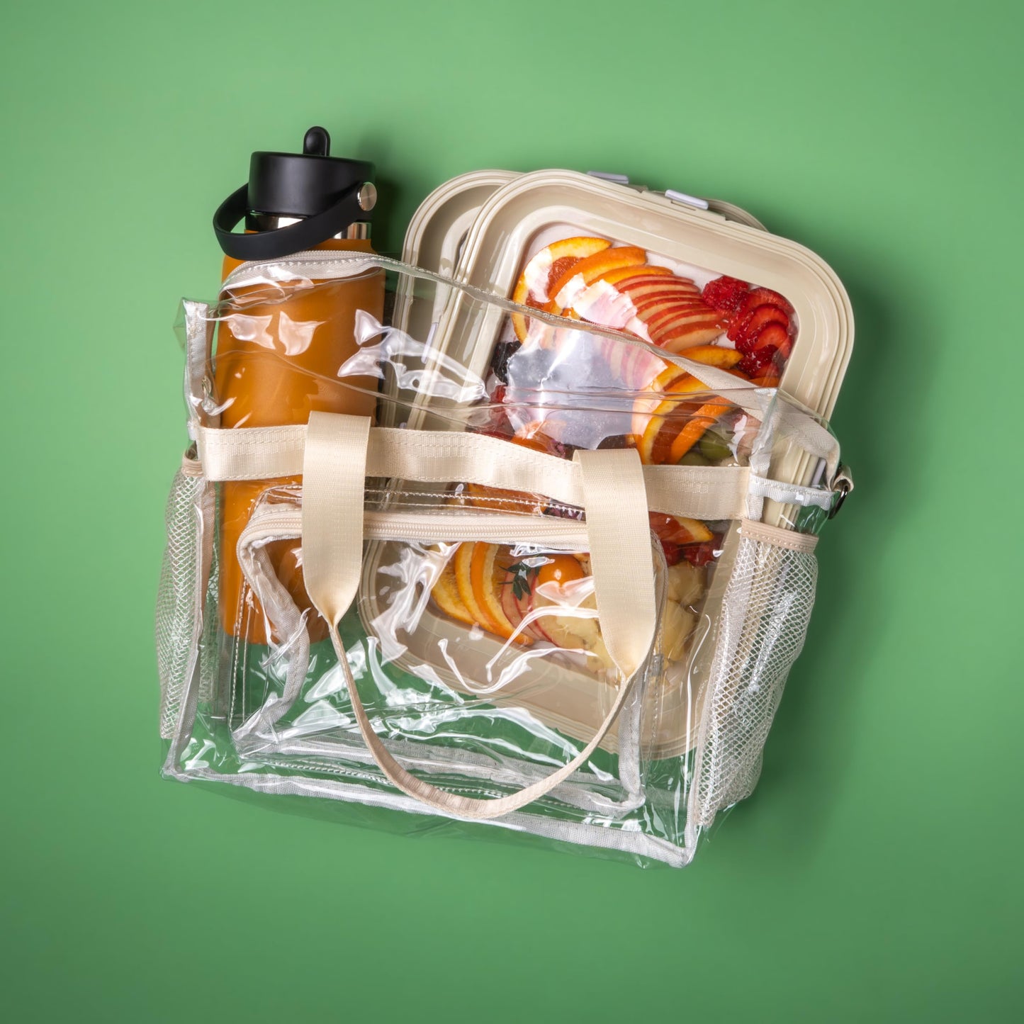 Crudités | Portable Snack Tray | Rectangle 2-Pack | Cream White | Reversible Stretch Lid Food Containers | BPA-Free, Freezer & Dishwasher Safe | Meal-Prep, Charcuterie, Salads, Picnic, Travel