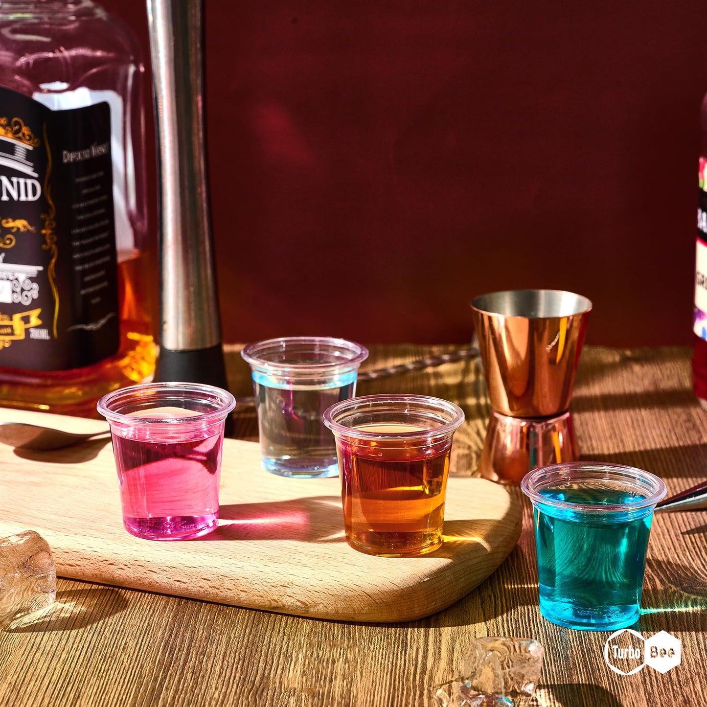 Turbo Bee 1200 pack 2 OZ Disposable Plastic Shot Glasses, Mini Shot Cups for Party, Events, Whiskey and Wine Tasting