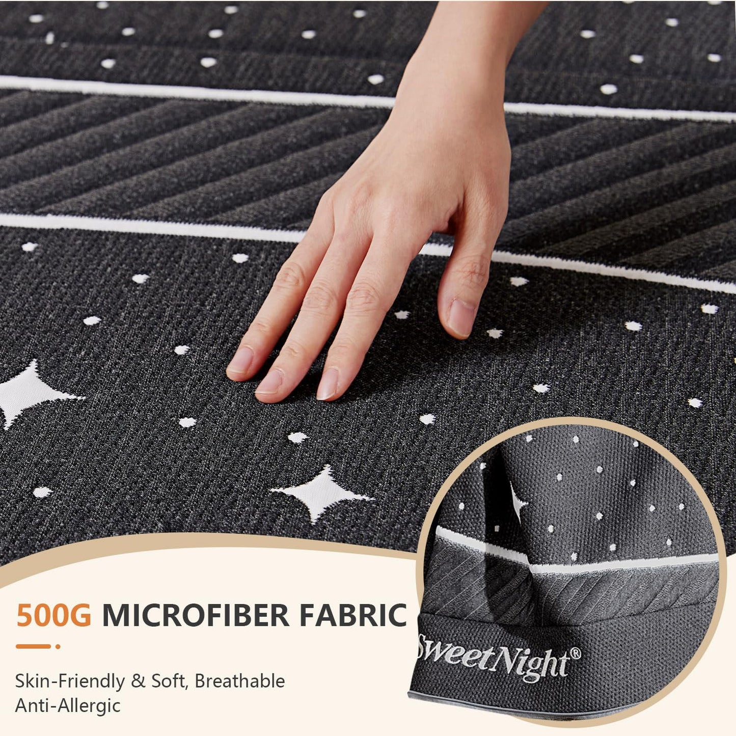 Sweetnight Tri-fold Mattress Topper- 4 Inch Dual-Layer Foam Folding Mattress | Removable & Washable 500G Superfine Fiber Cover | Suitable for Camping, RV & Home Use （Single）