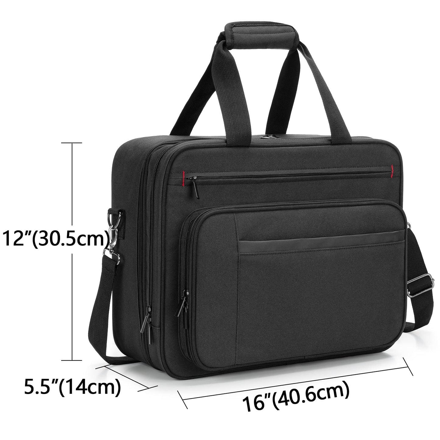 samdew Double-layer Portable Mobile Printer Storage Bag Compatible with HP Tango/Tango X, HP Officejet 250/200, Printer Carrying Case with 15.6" Laptop Layer, Shoulder & Trolley Strap, Bag Only