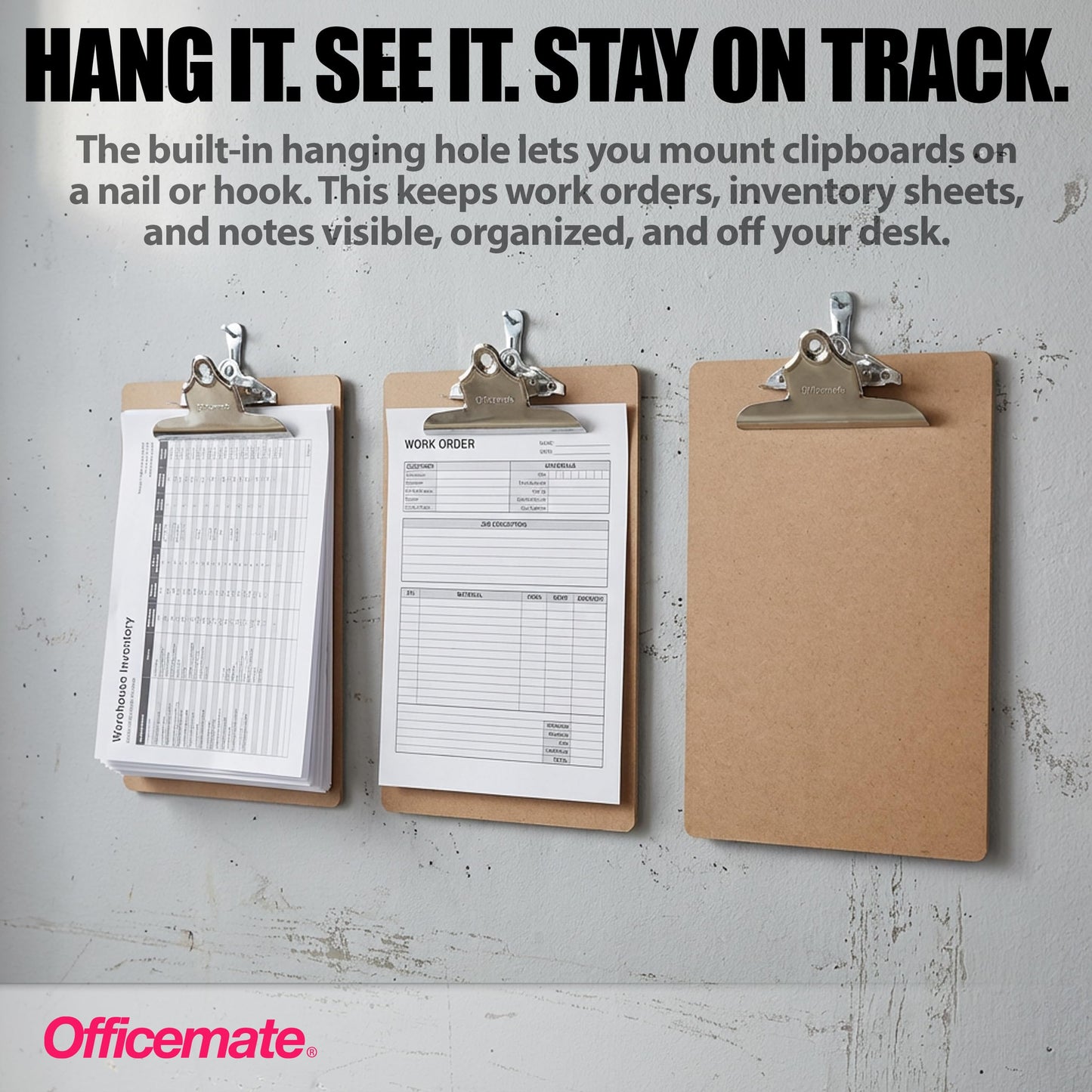 Officemate Recycled Wood Clipboards, Letter Size, 24-Pack with 6″ Rust-Resistant Clips, Durable Hardboard Writing Surface, Made in USA, 9" x 12.5" (83724)