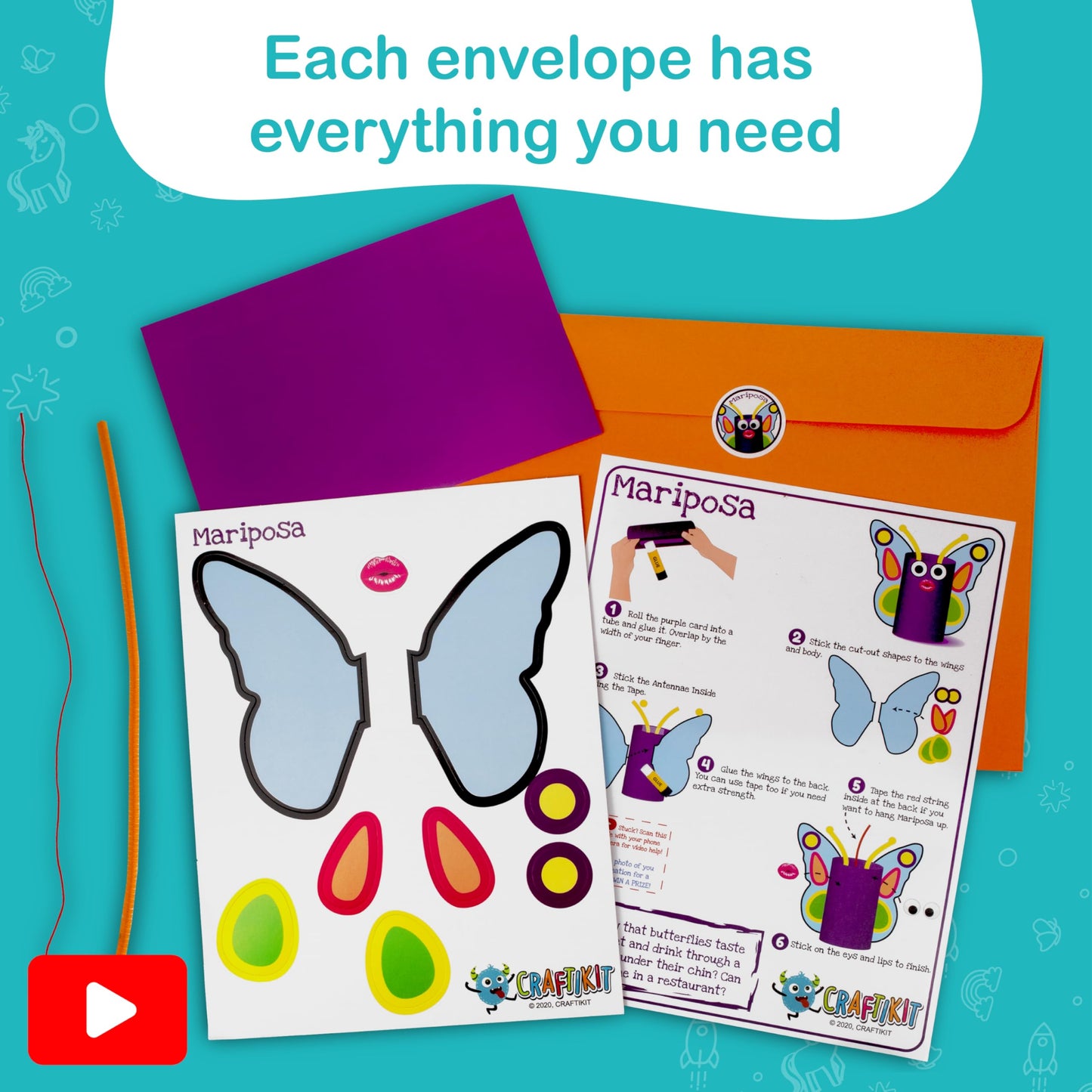 Craftikit ® 20 Award-Winning Toddler Arts and Crafts for Kids Ages 4-8 Years, All-Inclusive Animal Craft Kits, Fun Toddler Crafts Box for Girls, Boys, Organized Preschool Art Supplies and Projects