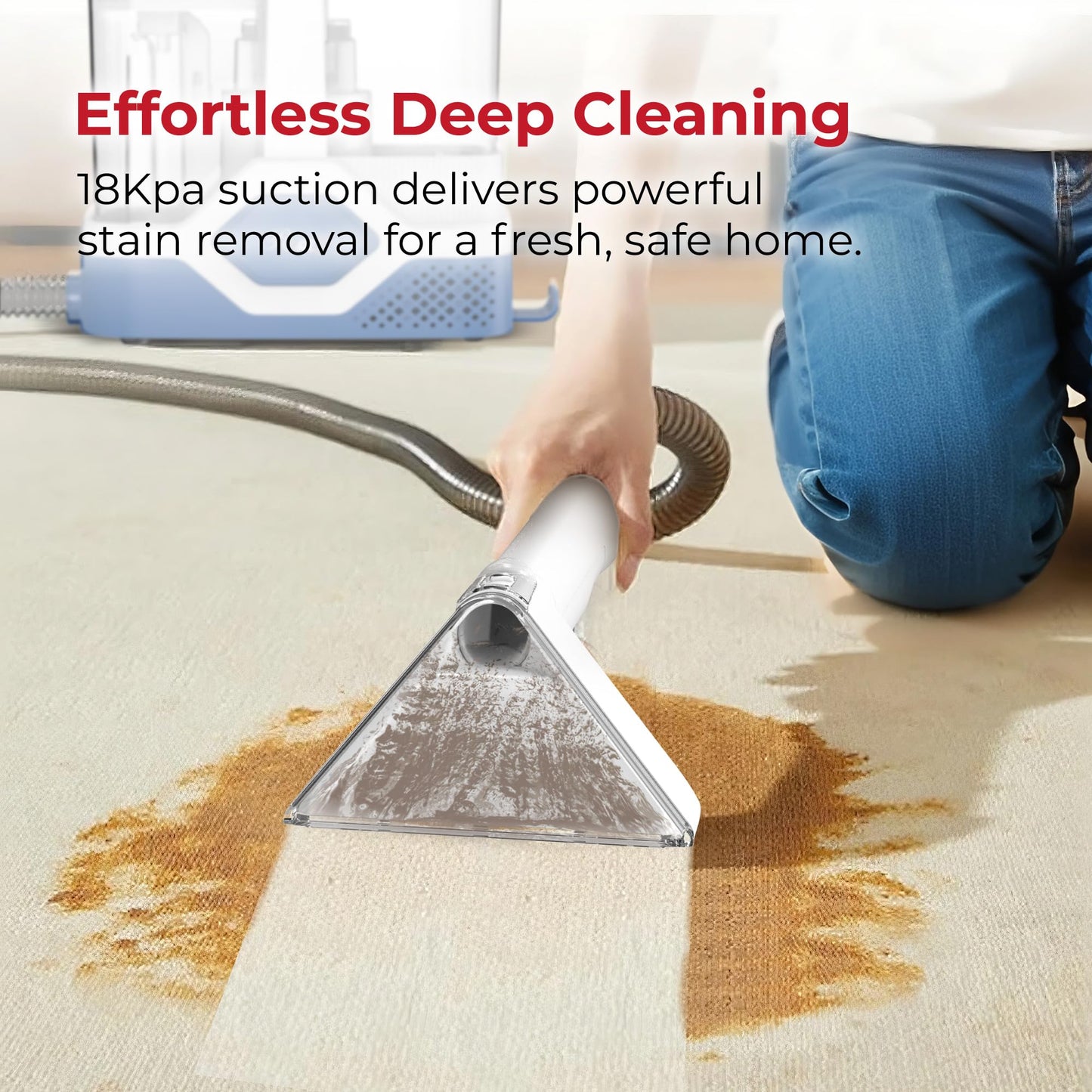 Rosewill Multi-Purpose Portable Carpet and Upholstery Cleaner, Powerful Suction 18 KPa Spot Cleaner, 600W Motor, Car and Auto Detailer, Stain/Spot Remover; Versatile Use: Carpet, Sofa, Pet Hair