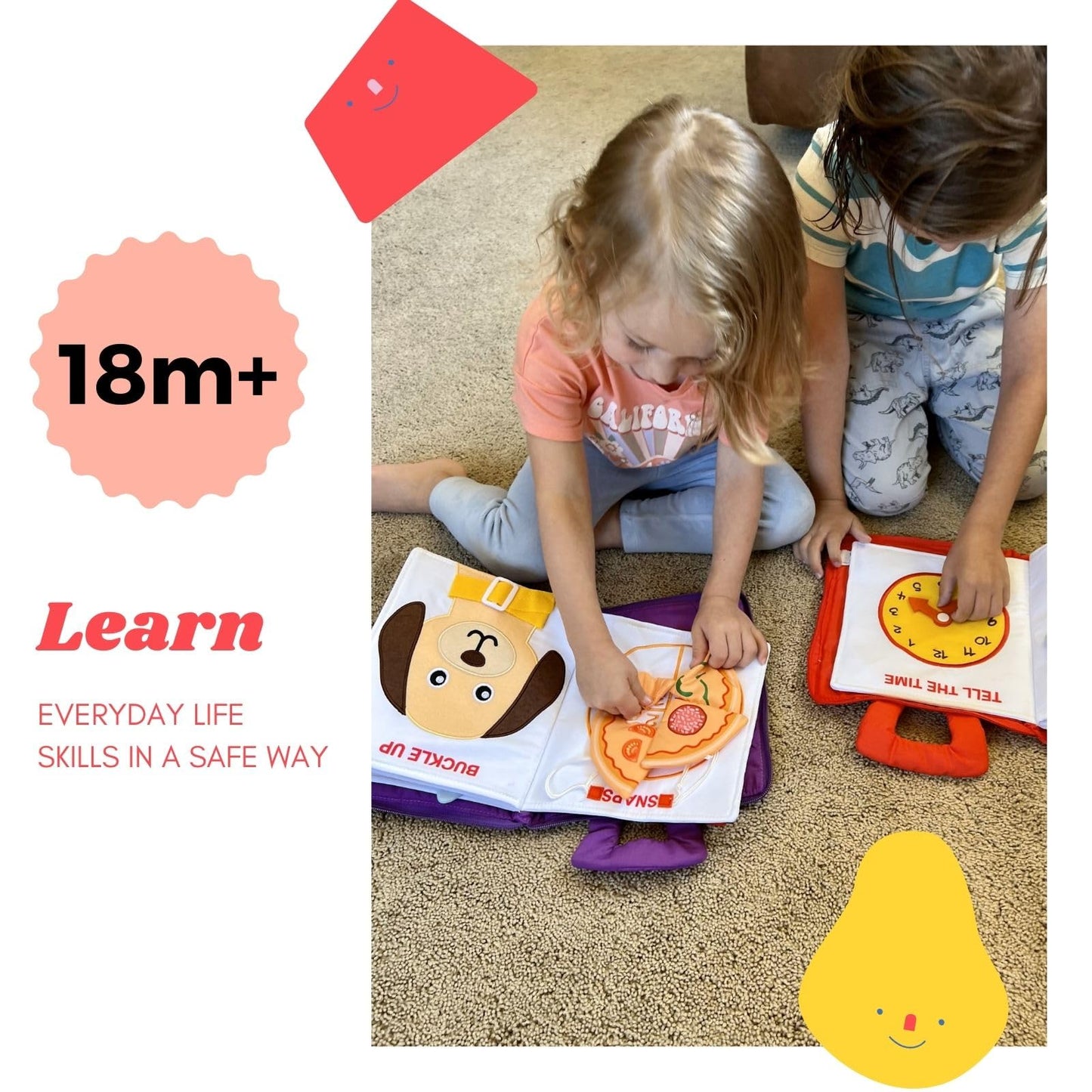 My Quiet Book Airplane Activities for Toddlers Car Plane Montessori Busy Book for Toddlers Age 1-3 All Parts Attached Gifts for Girls Age 1 2 3 4