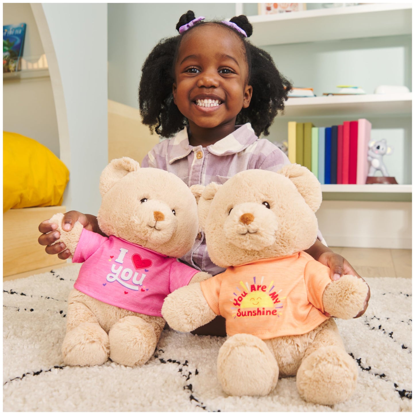 GUND “I Love You” Sustainable Message Bear with Pink T-Shirt, Teddy Bear Made from 100% Recycled Materials for Ages 1 and Up, Tan, 12”