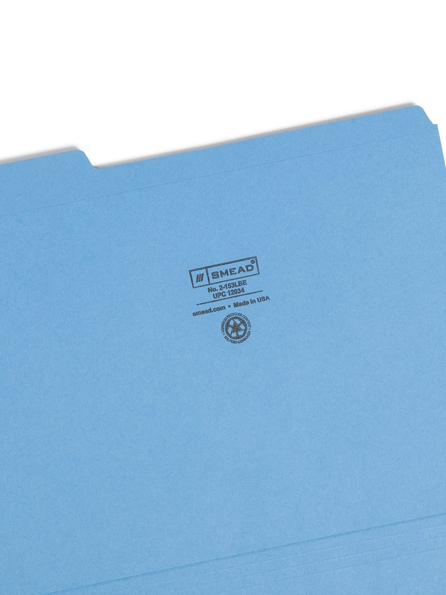 Smead File Folder, Reinforced 1/3-Cut Tab, Letter Size, Blue, 100 per Box (12034)