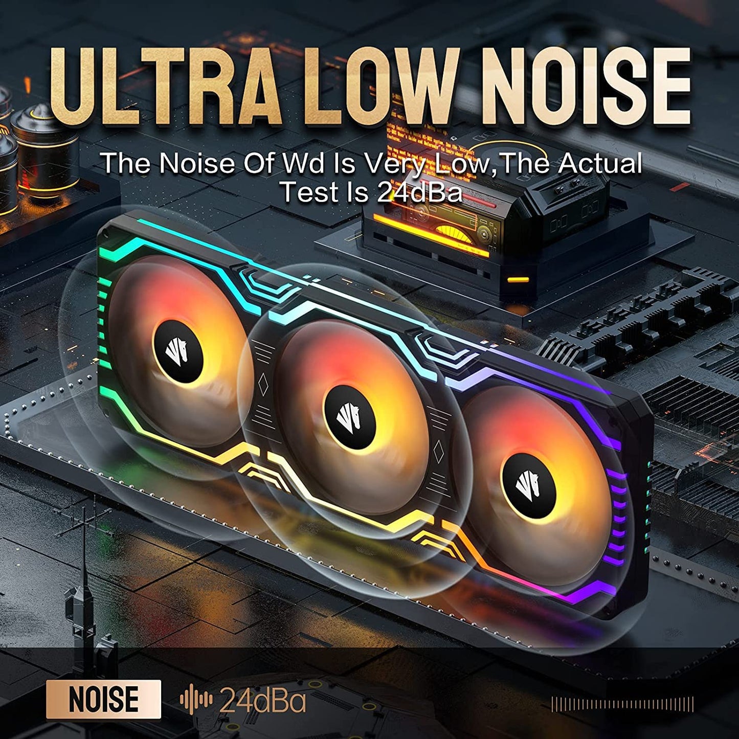 Asiahorse Matrix-Black 56 Addressable LEDs RGB Fans, 360MM All-in-One Square Frame Integrated RGB Case Fan with MB Sync/Analog Controller, PWM Control Fan for Computer Case and Liquid Cooling System
