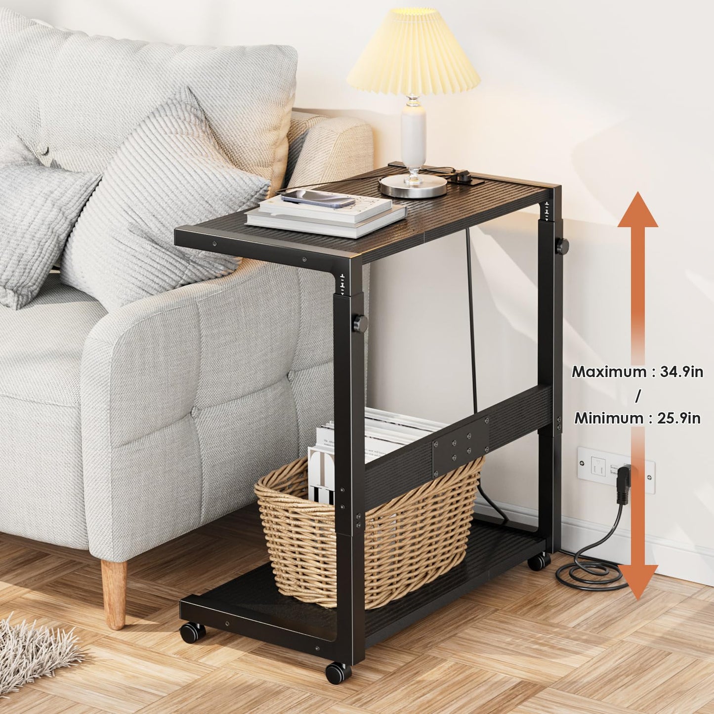 JANE EYRE Adjustable Gaming Computer Tower Stand: 15-Level Height