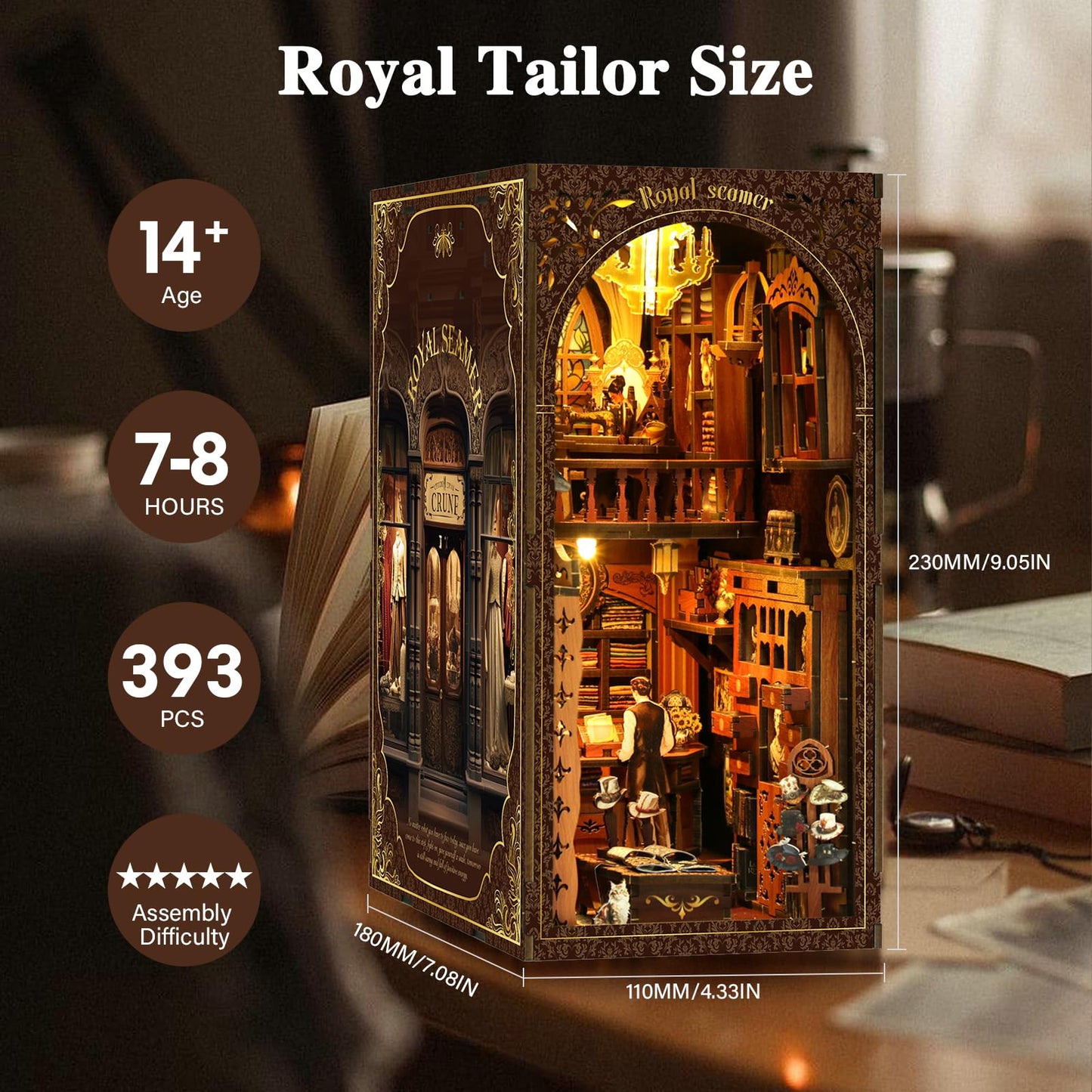 Book Nook Kit, DIY Dollhouse Booknook, Book Nook Miniature Kit for Bookshelf Insert