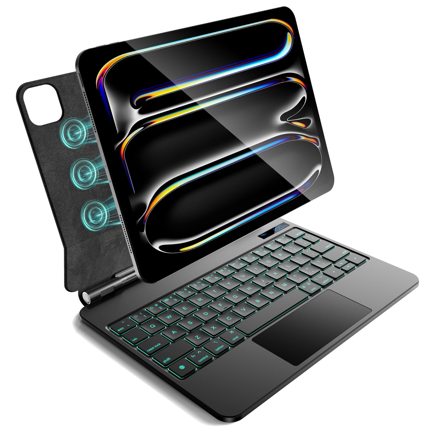 CSZZACME for iPad Pro 11 inch case with Keyboard M4 2024,Magic Keyboard iPad Pro 11 inch M4 2024,Magnetic Attach,Multi-Gesture Trackpad,7-Color Backlight,Shortcut Keys,Auto Sleep/Awake,Black