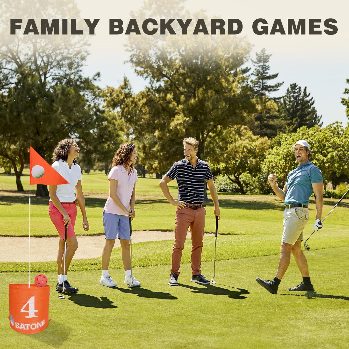BATONE Backyard Golf Game for Kids and Adults Portable 6 Hole Golf Games Suitable Golf Chipping Game for Yard, Court, Lawn, Beach, Park···