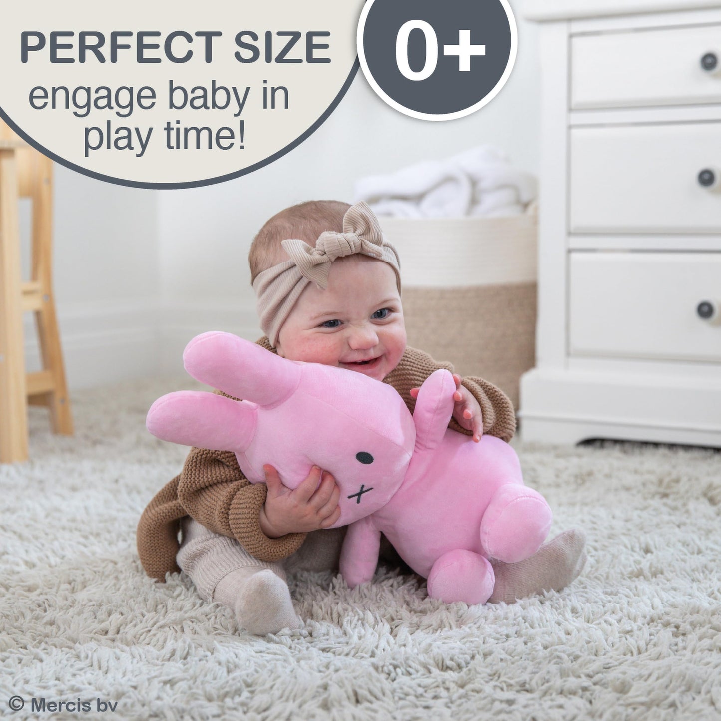 KIDS PREFERRED Miffy Plush Toy, 14 Inch Sitting Dutch Bunny Plush by Dick Bruna, Soft Boa Rabbit Bunny Stuffed Animal Plushie Doll for Girls and Boys