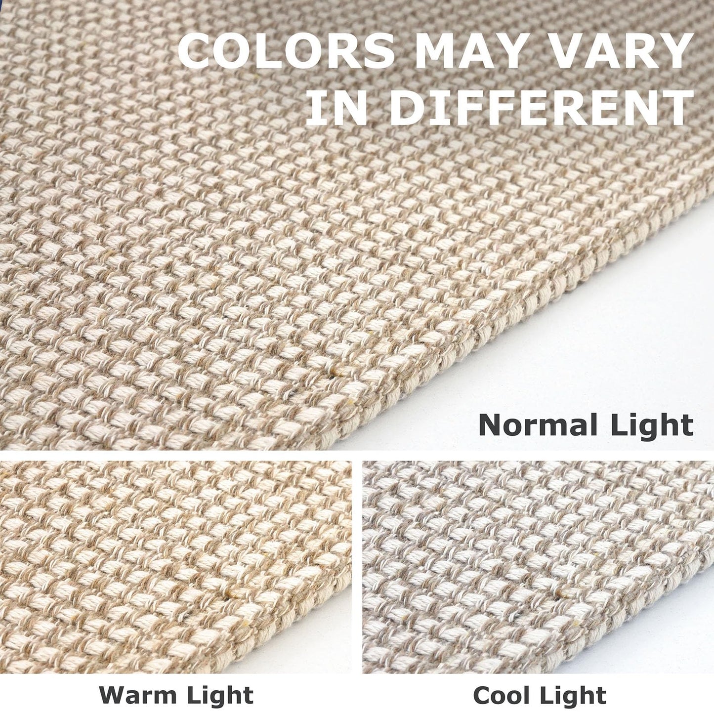 IOHOUZE Washable Runner Rug 2x8 Non Slip Rubber Backed Hallway Runner Entryway Runner Indoor, Kitchen Rugs Woven Cotton Floor Carpet for Kitchen Hall Entrance Bedroom, Cream/Beige