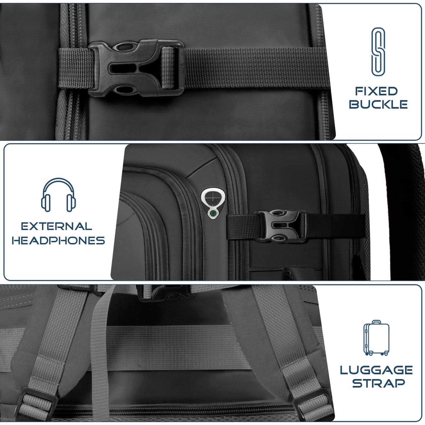 Fxcelets Travel Backpack, Extra Large Travel Backpack, TSA 18.4 inch Laptop Bag Flight Approved, Lightweight Business Luggage Bag, Gifts for Men Women, Black