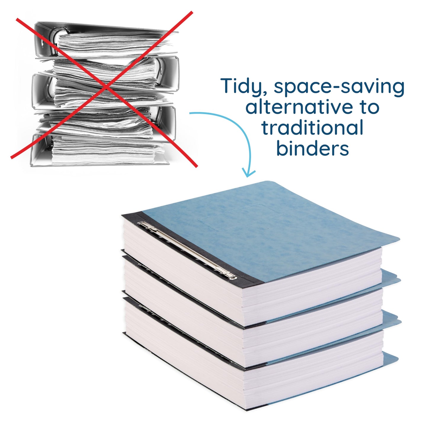 25 Blue Summit Supplies Pressboard Report Cover, Light Blue Business Report Covers, Pressboard Binder 8.5x11, Letter Size Report Binder, 25 Pack, 3'' Capacity