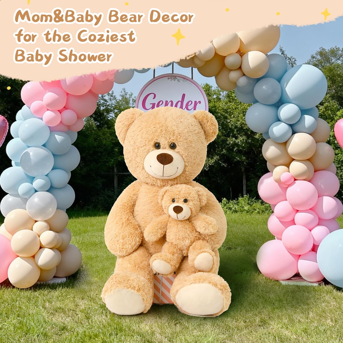 Muiteiur Teddy Bear Stuffed Animal with Babies