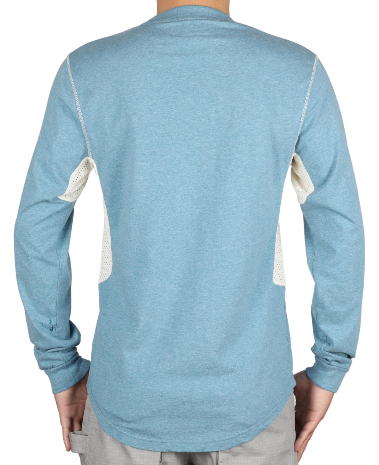 BOCOMAL FR Shirts for Summer Breathable Vented Design 6oz Heather Jersey Flame Resistant Long Sleeve Crew T Shirt